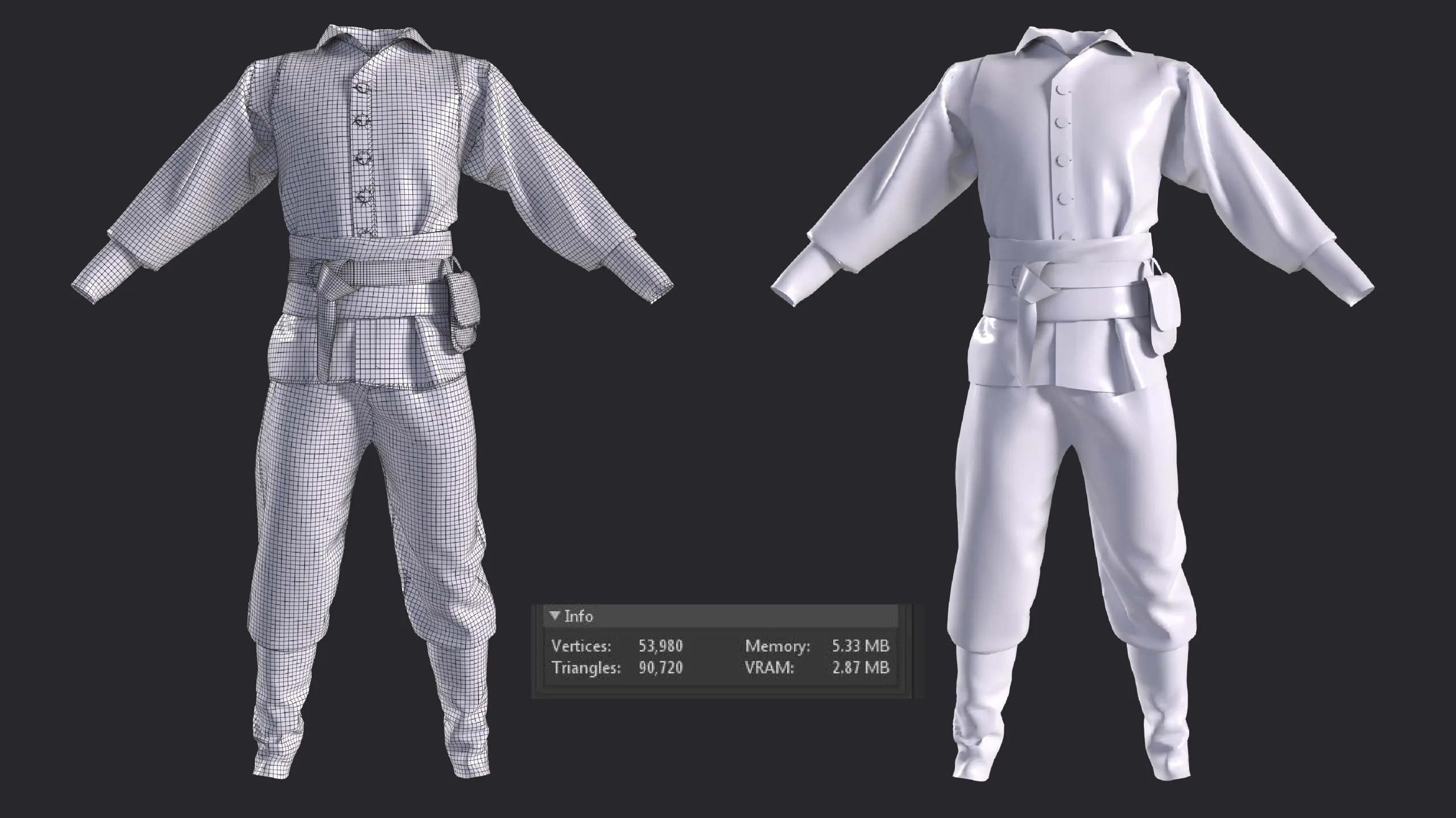 3D Medieval man clothes