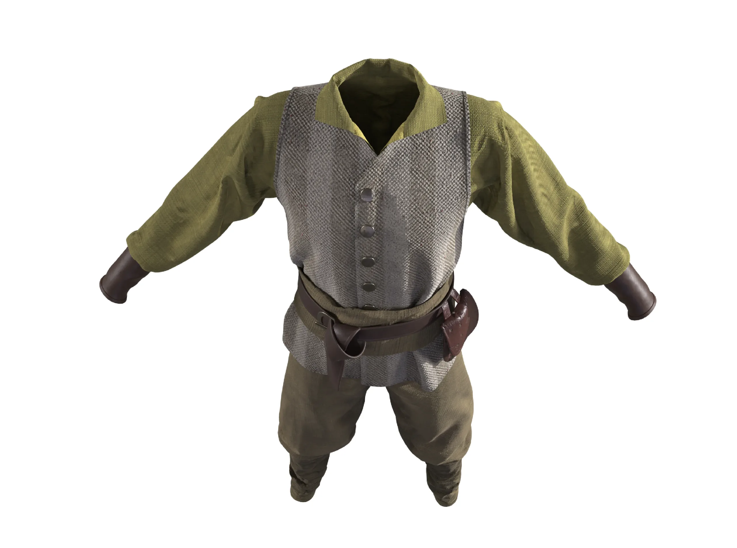 3D Medieval man clothes