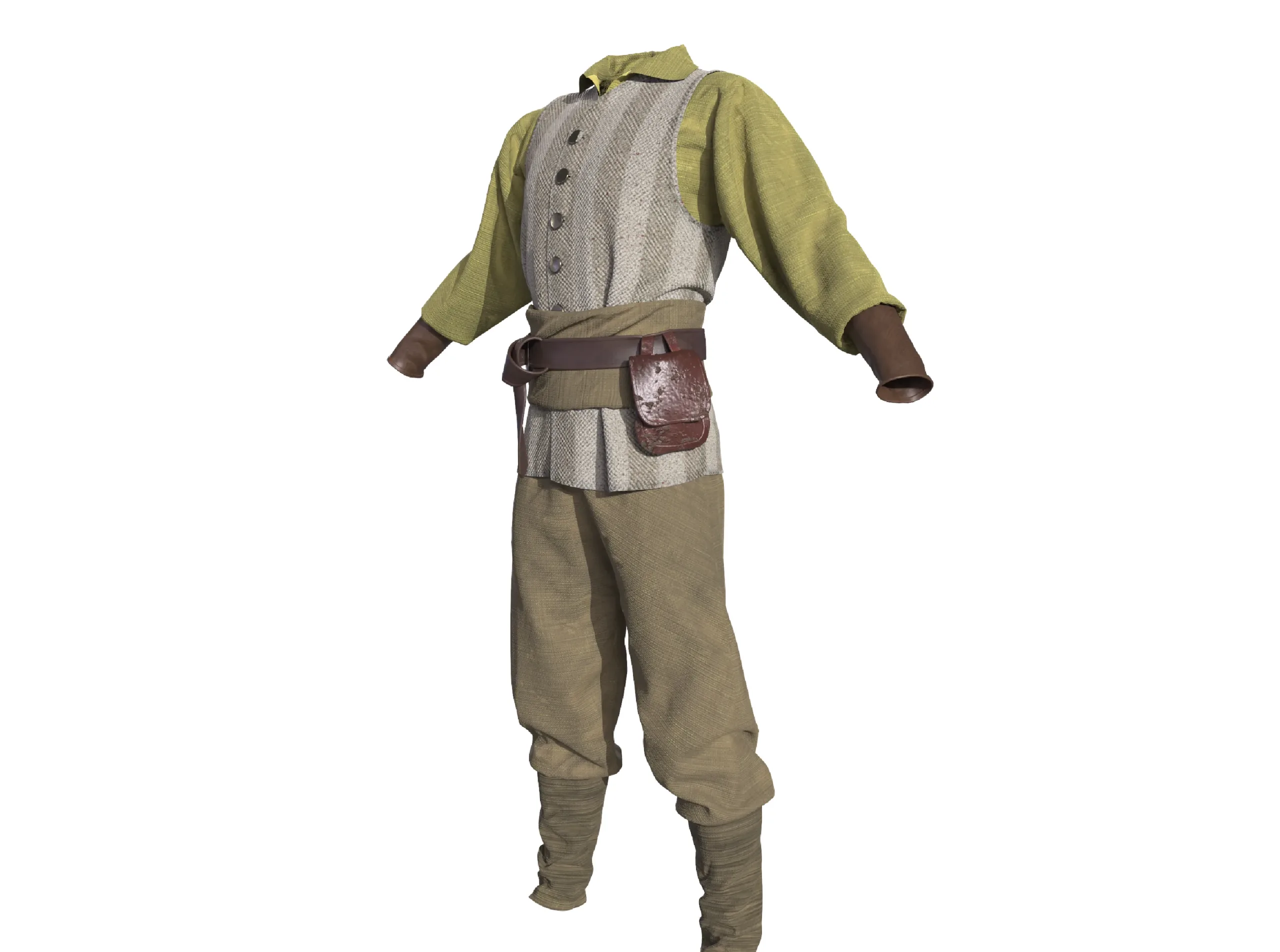 3D Medieval man clothes