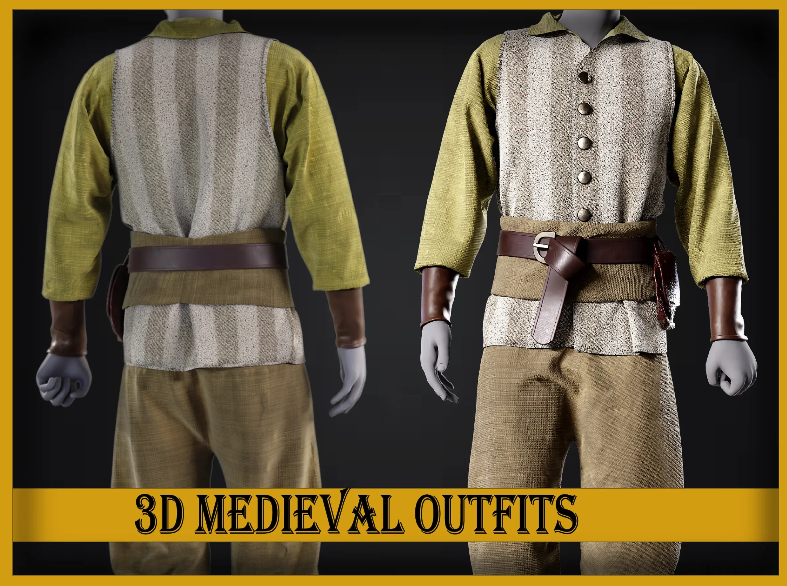 3D Medieval man clothes