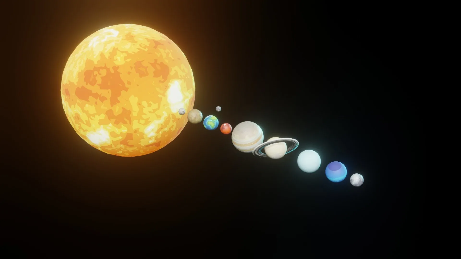 Stylized Solar System 3D Model 8k Textures