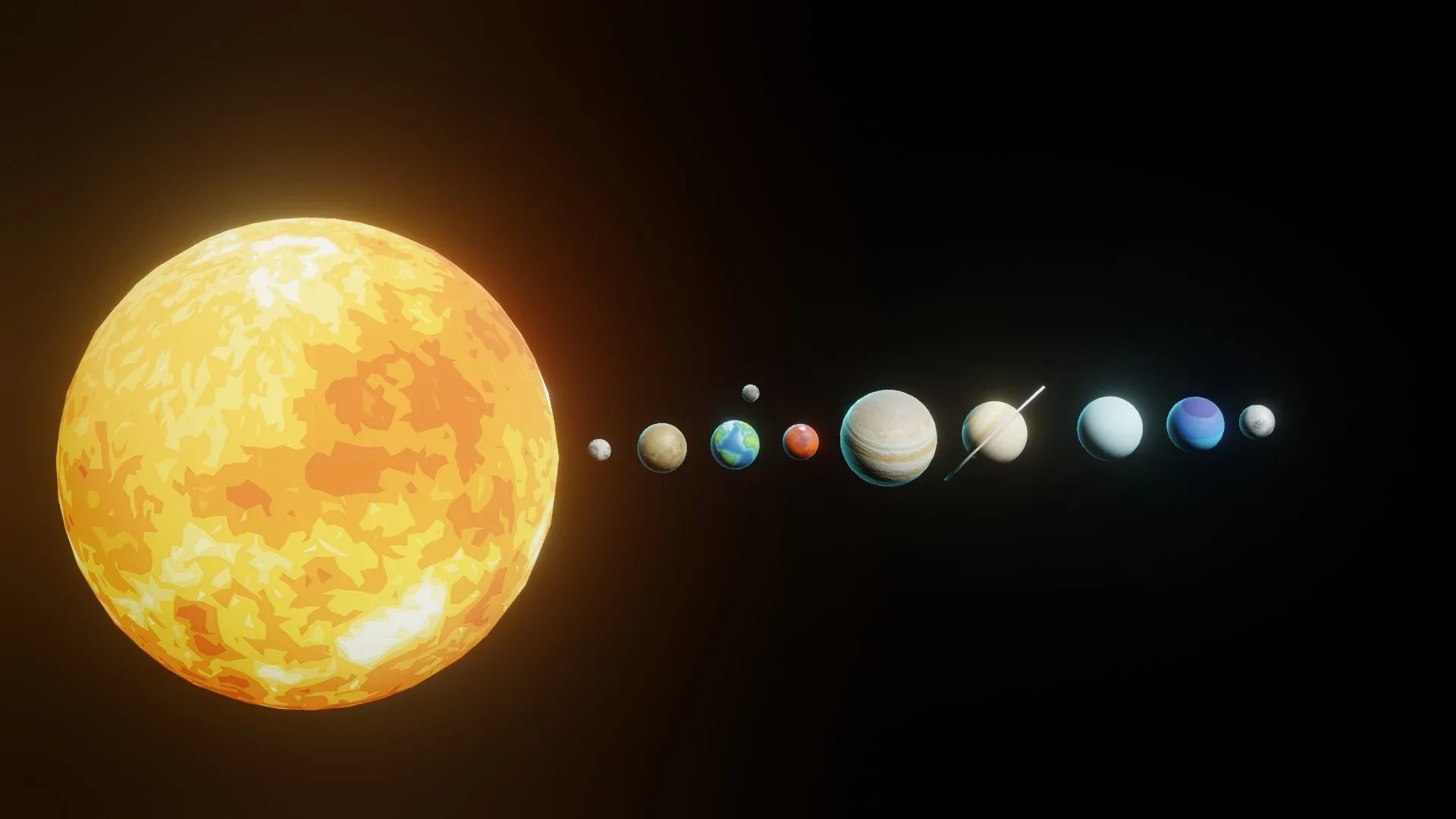 Stylized Solar System 3D Model 8k Textures