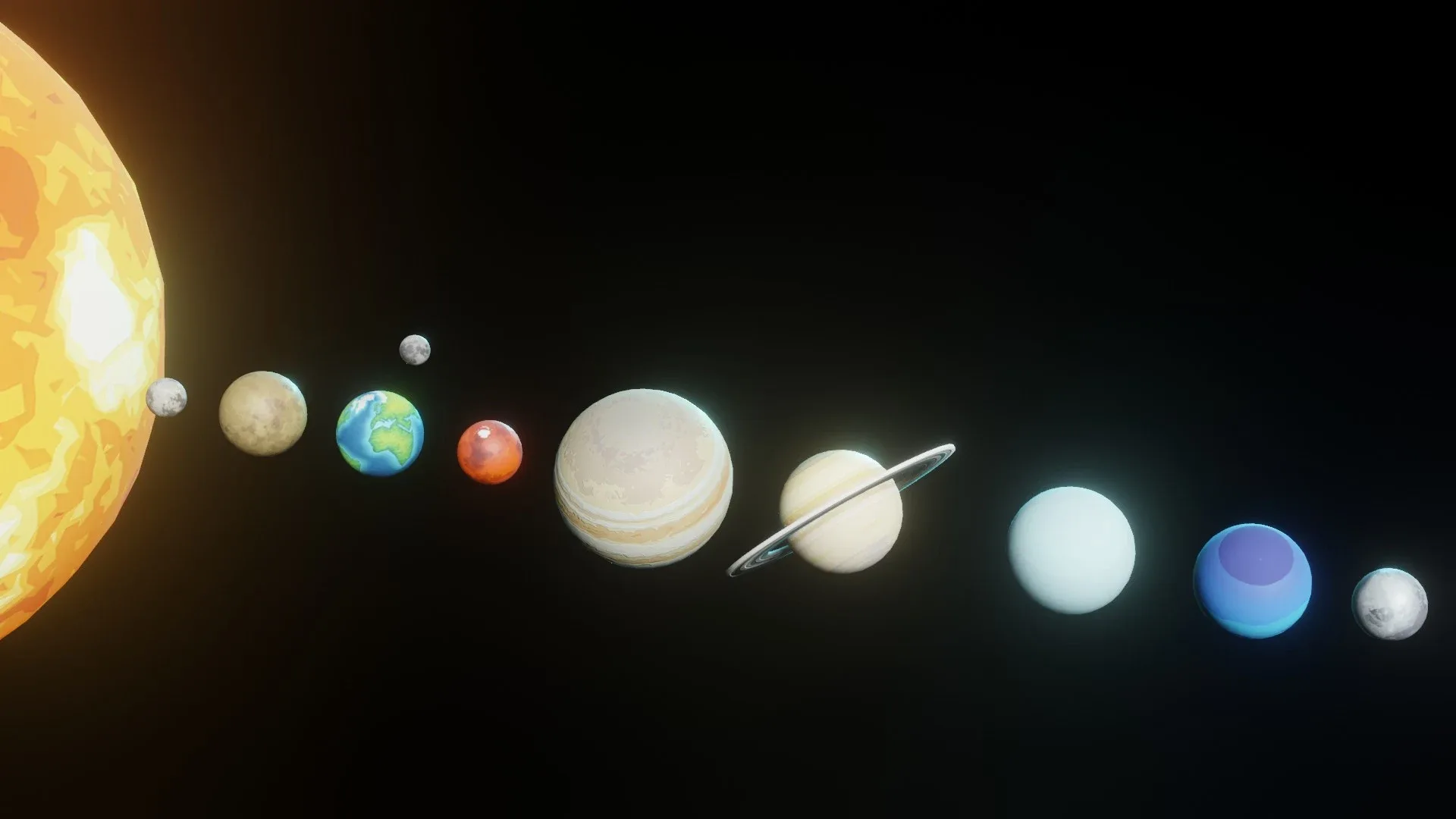 Stylized Solar System 3D Model 8k Textures