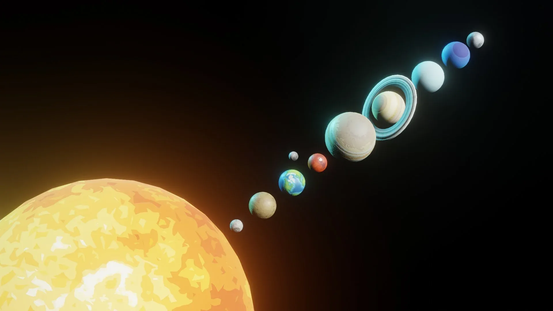 Stylized Solar System 3D Model 8k Textures