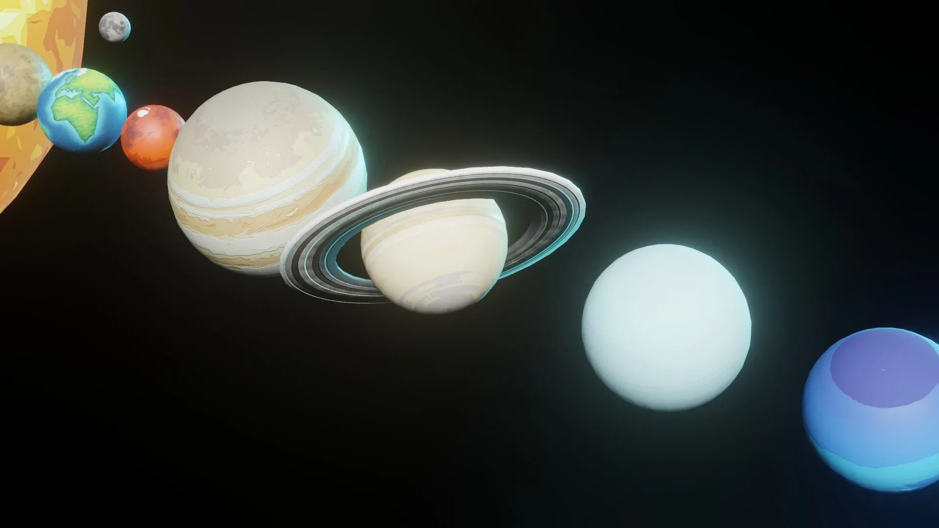Stylized Solar System 3D Model 8k Textures