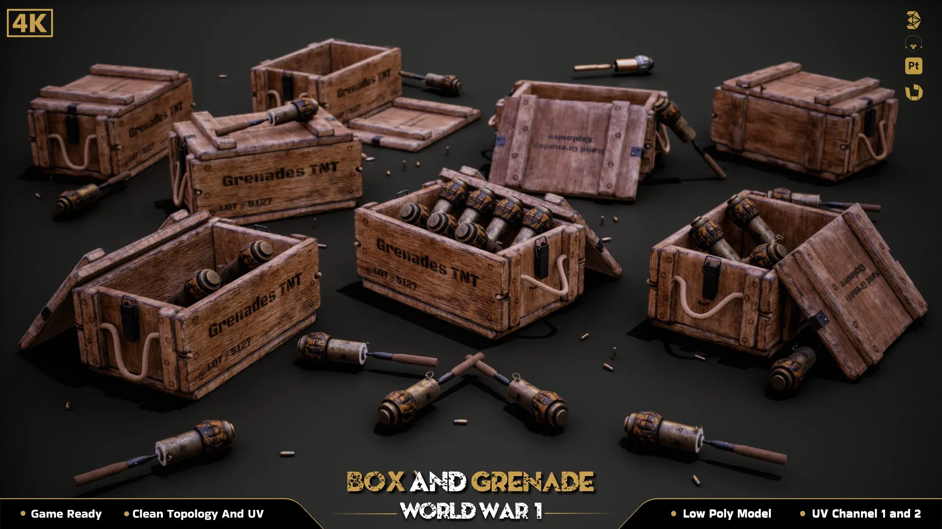 Military Box & Grenade ww1