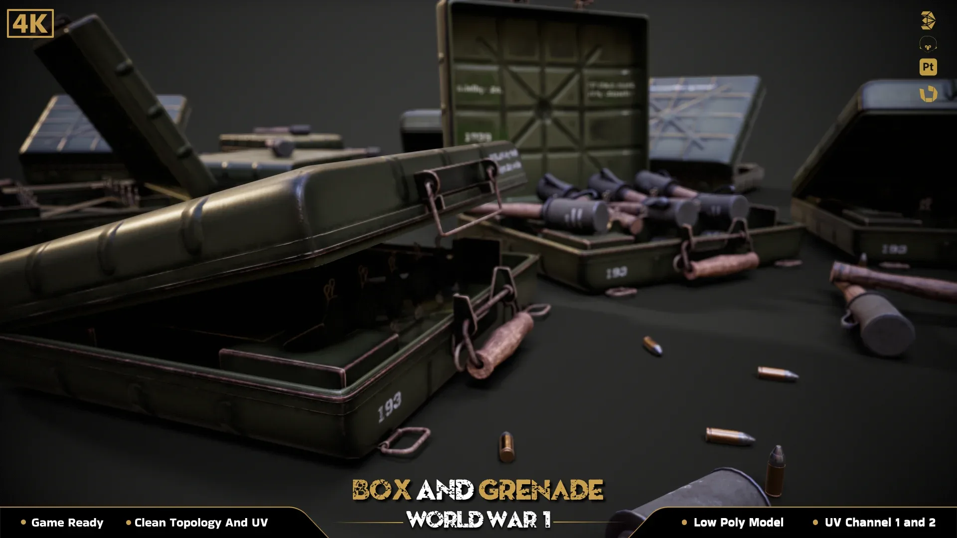 Military Box & Grenade ww1