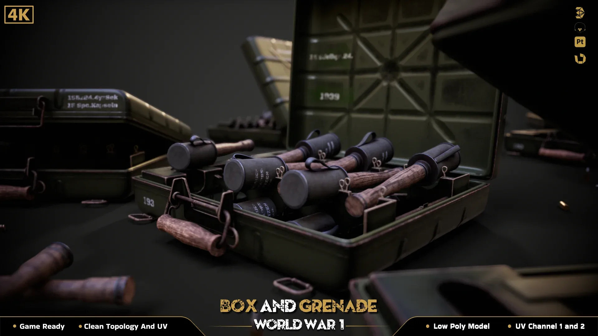 Military Box & Grenade ww1