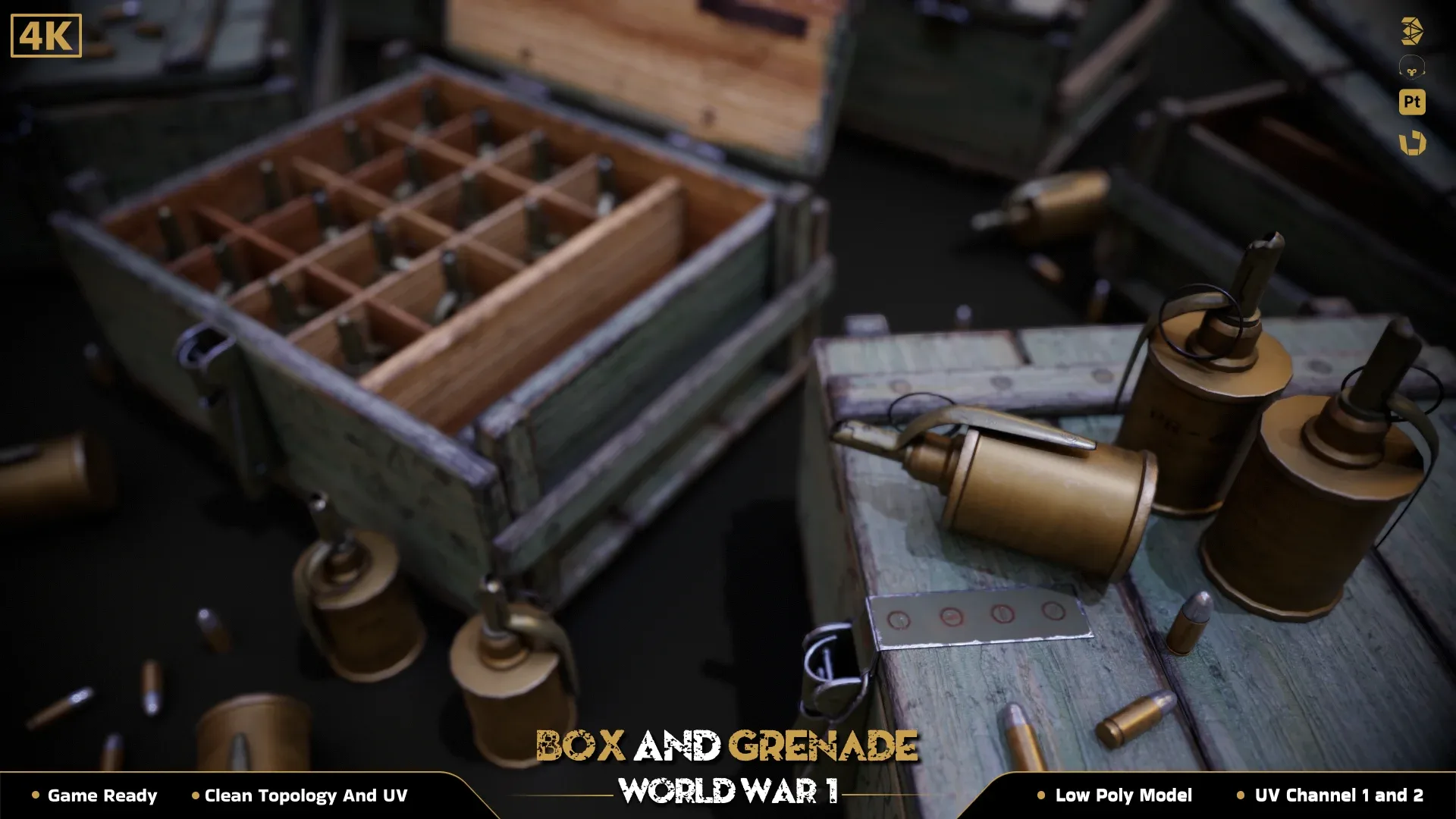 Military Box & Grenade ww1