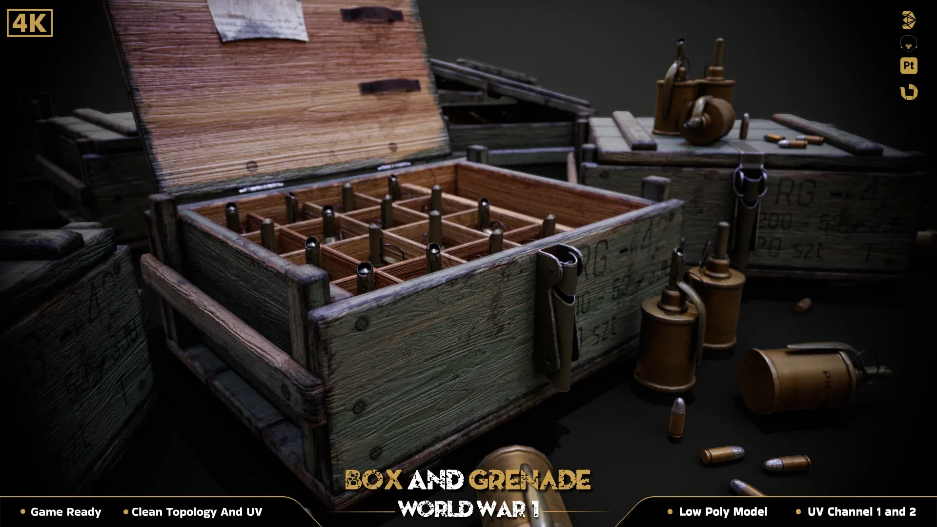 Military Box & Grenade ww1