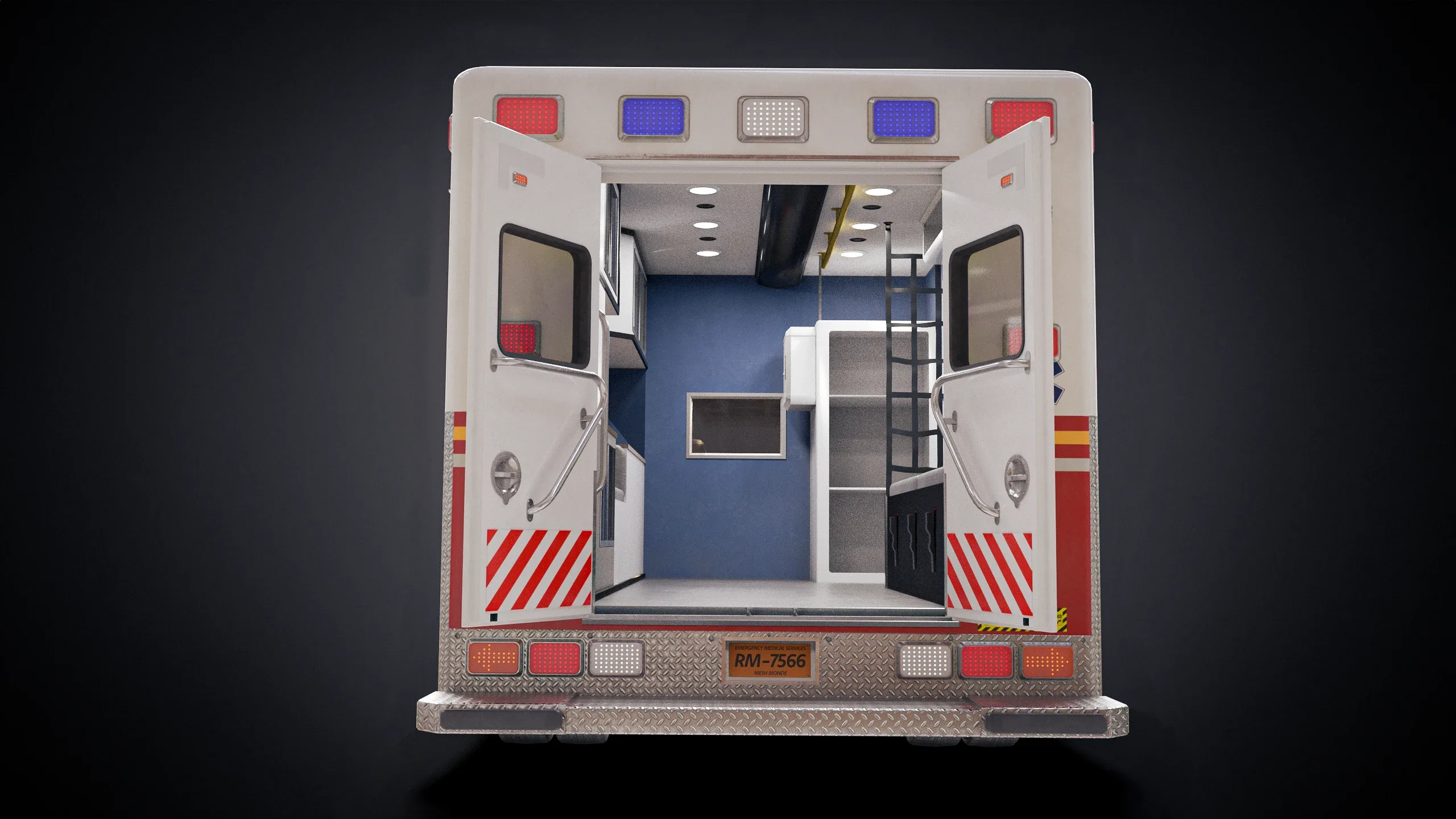 Ambulance 3D Model (with Interior) For Games & Cinematics