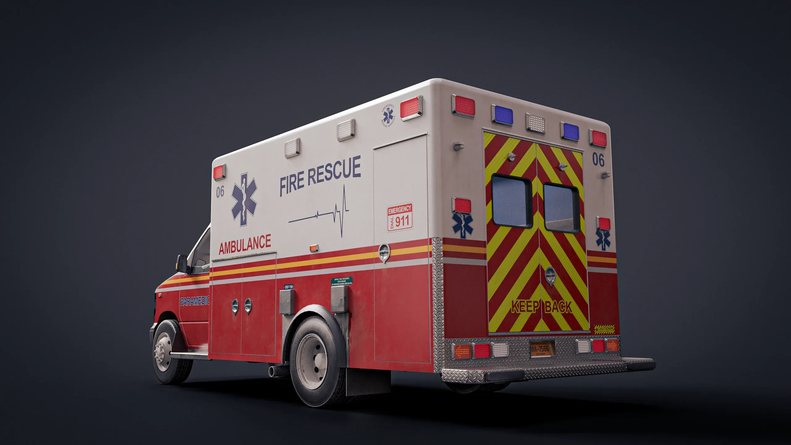 Ambulance 3D Model (with Interior) For Games & Cinematics