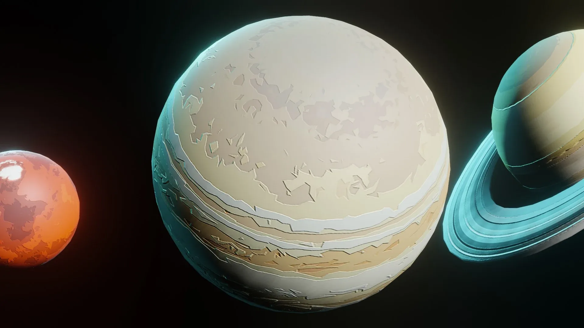 Stylized Solar System 3D Model 2k/4k/8k Textures