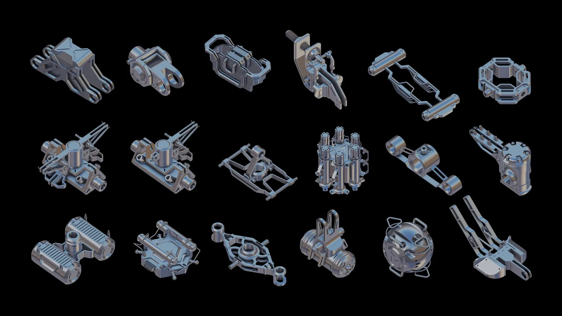 Sci-Fi Hard Surface KITBASH 100 DETAILS