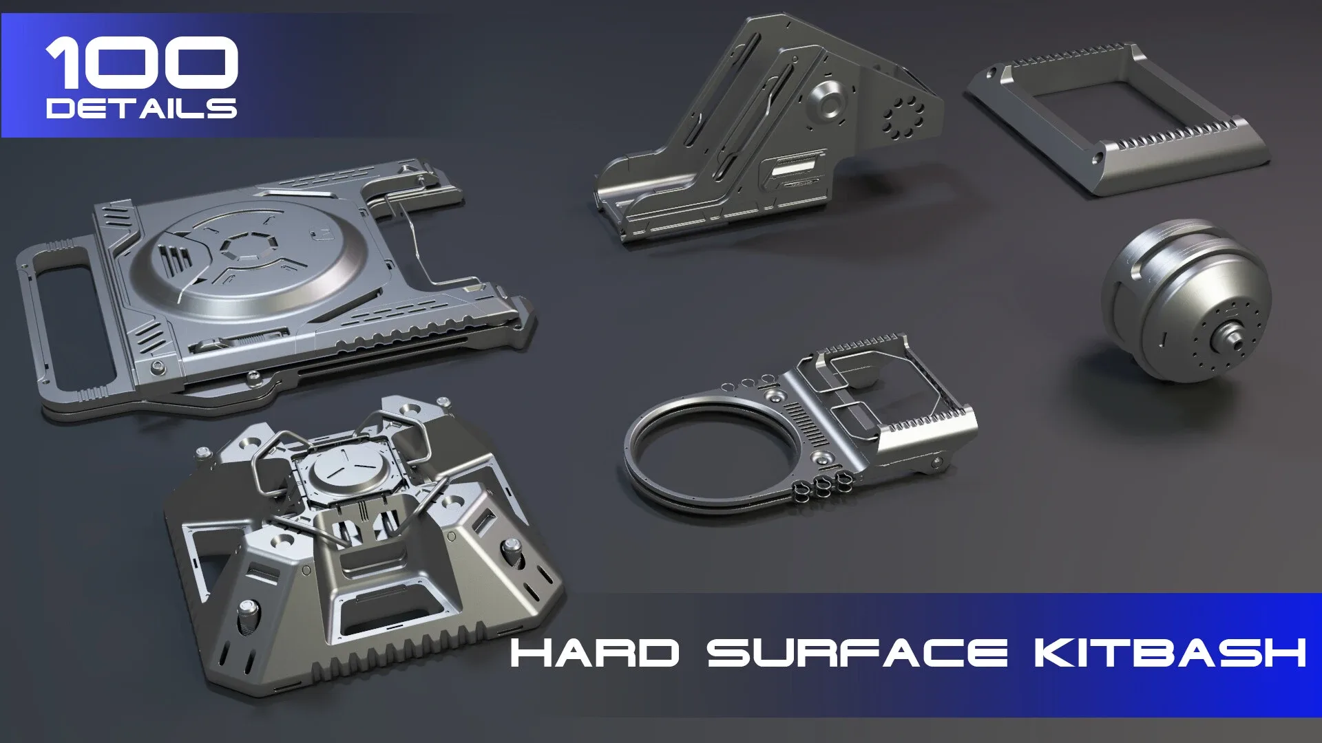 Sci-Fi Hard Surface KITBASH 100+ DETAILS