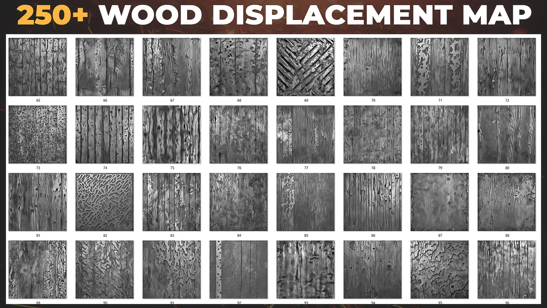 250+ Wood Alphas for ZBrush, Blender vol.10