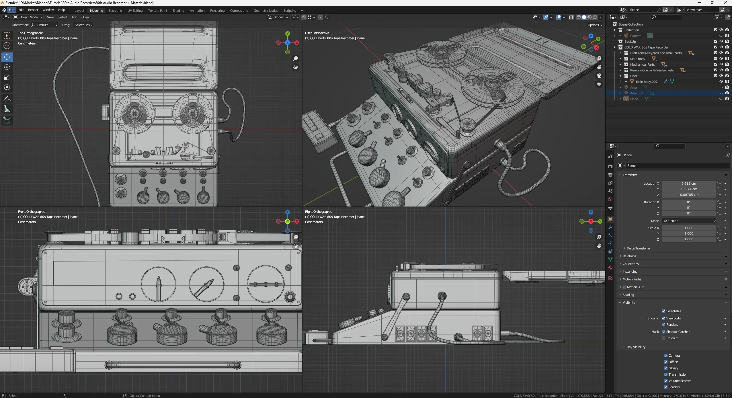 80s Tape Recorder from Start to Finish Creating Process