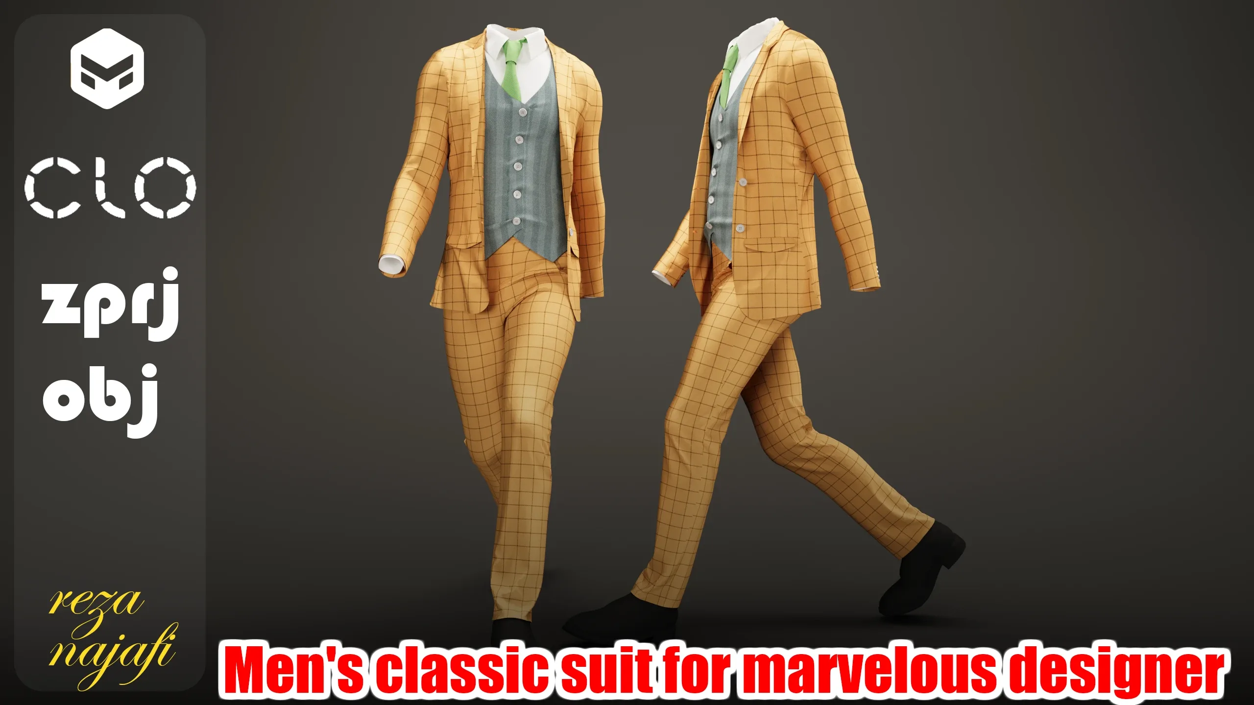 Men's classic suit for marvelous designer