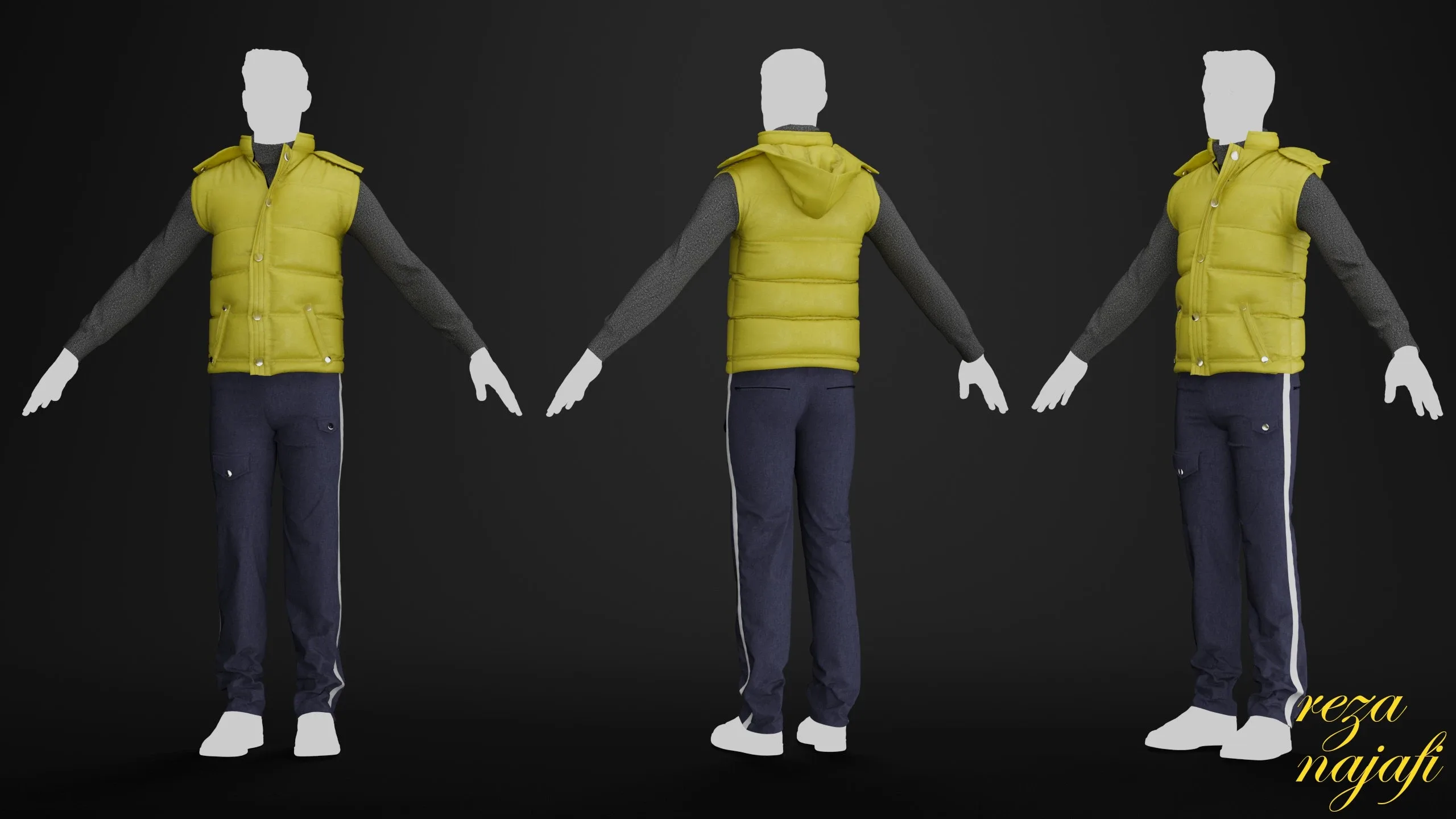 Vest jacket for marvelous designer