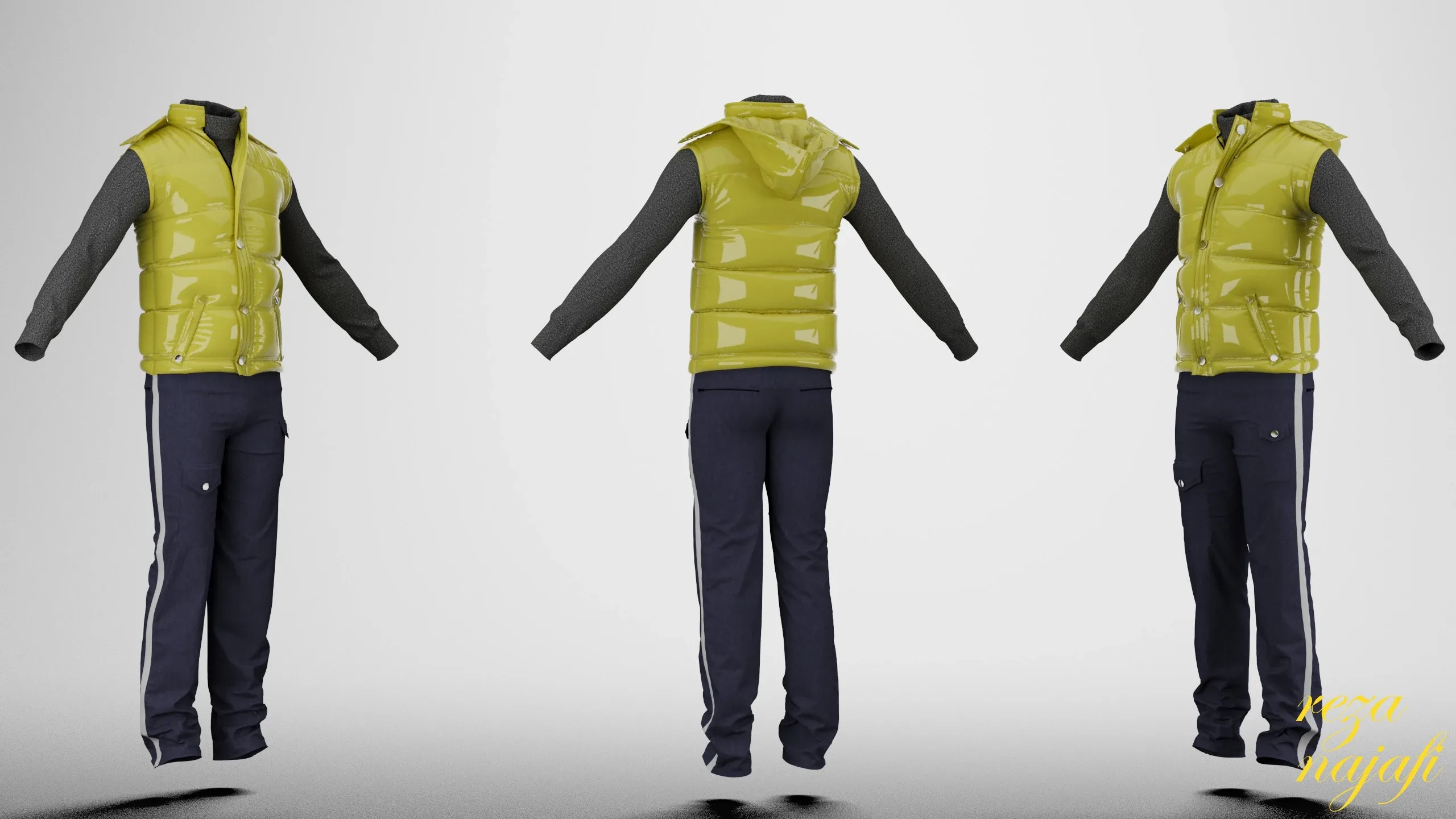 Vest jacket for marvelous designer