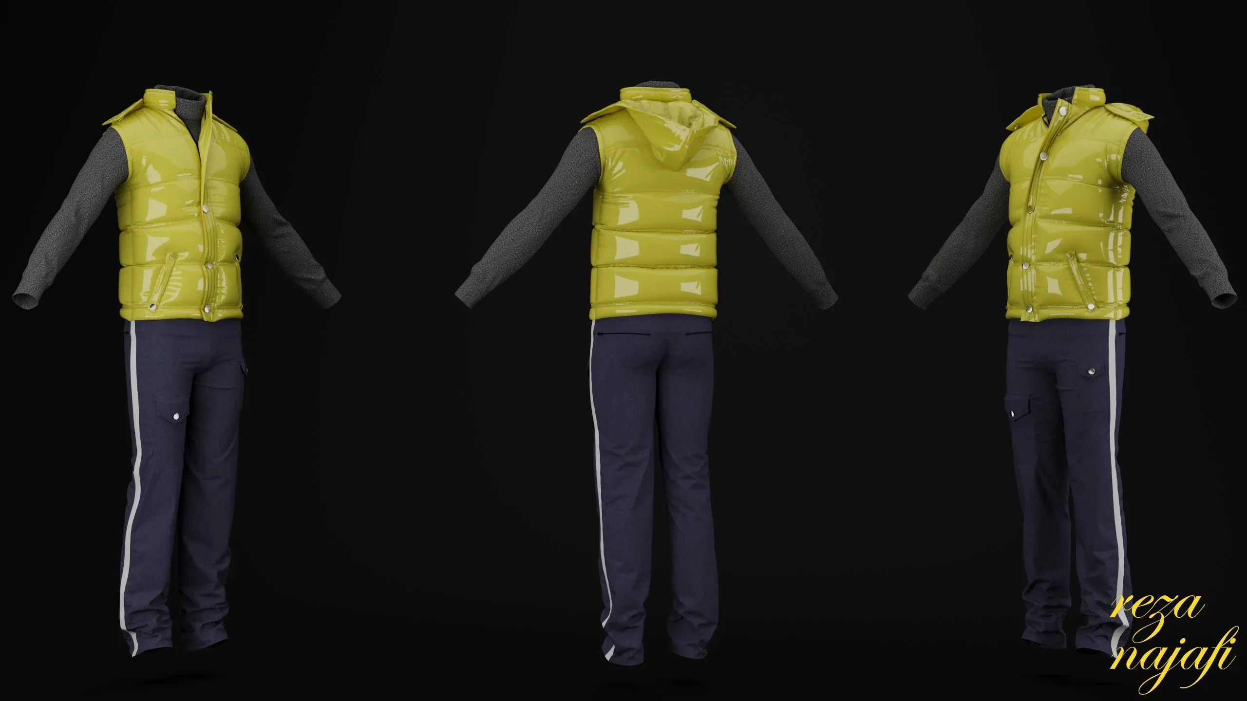 Vest jacket for marvelous designer