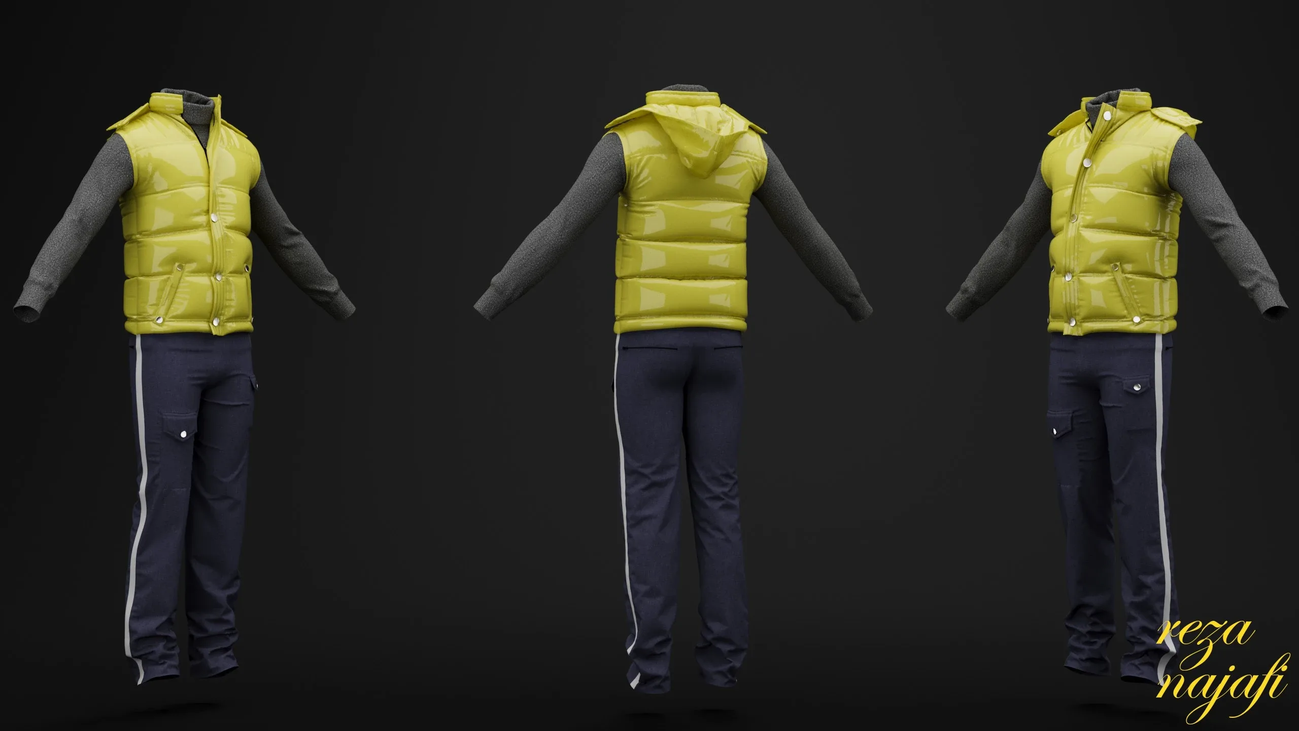 Vest jacket for marvelous designer