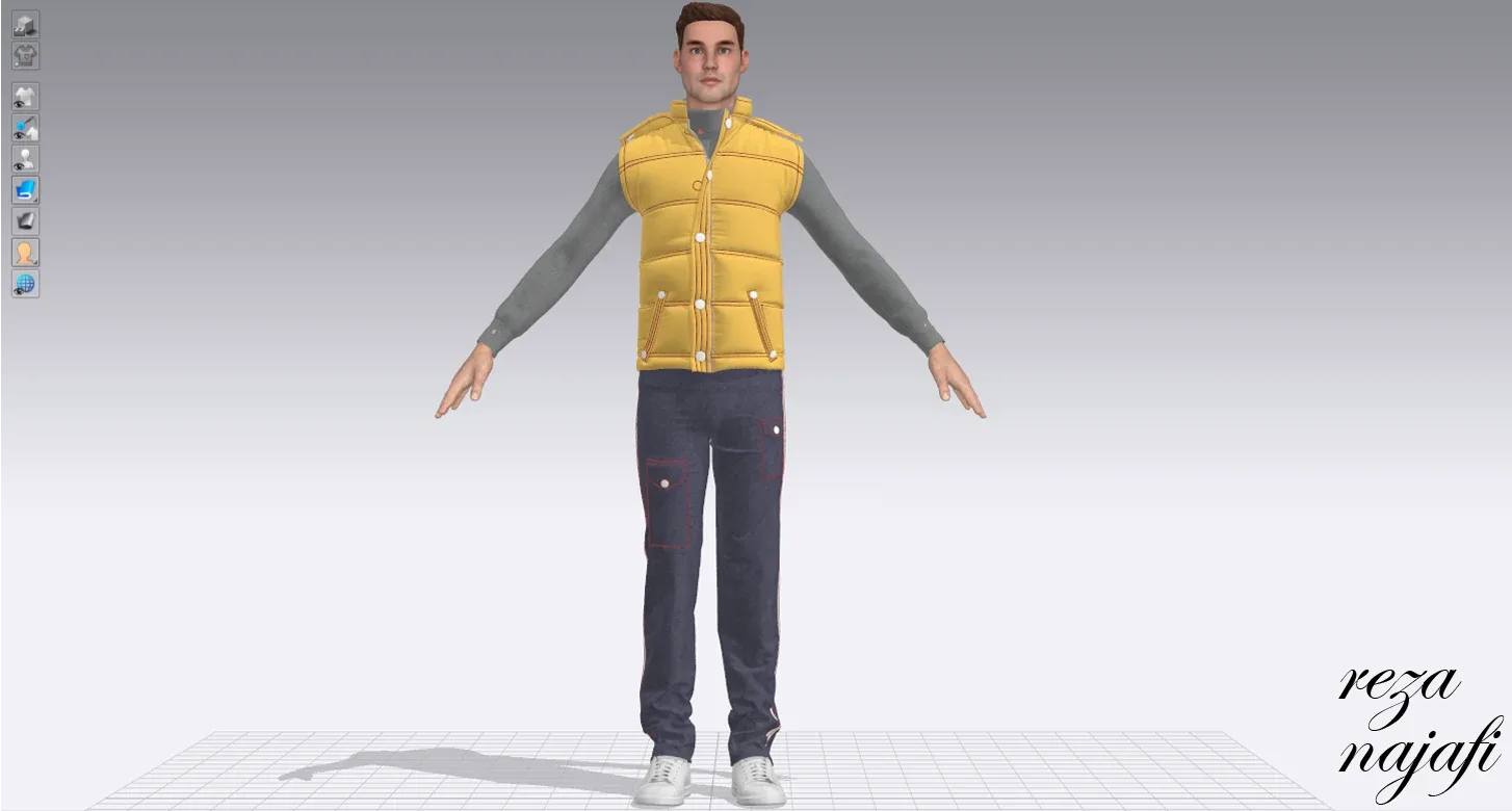 Vest jacket for marvelous designer
