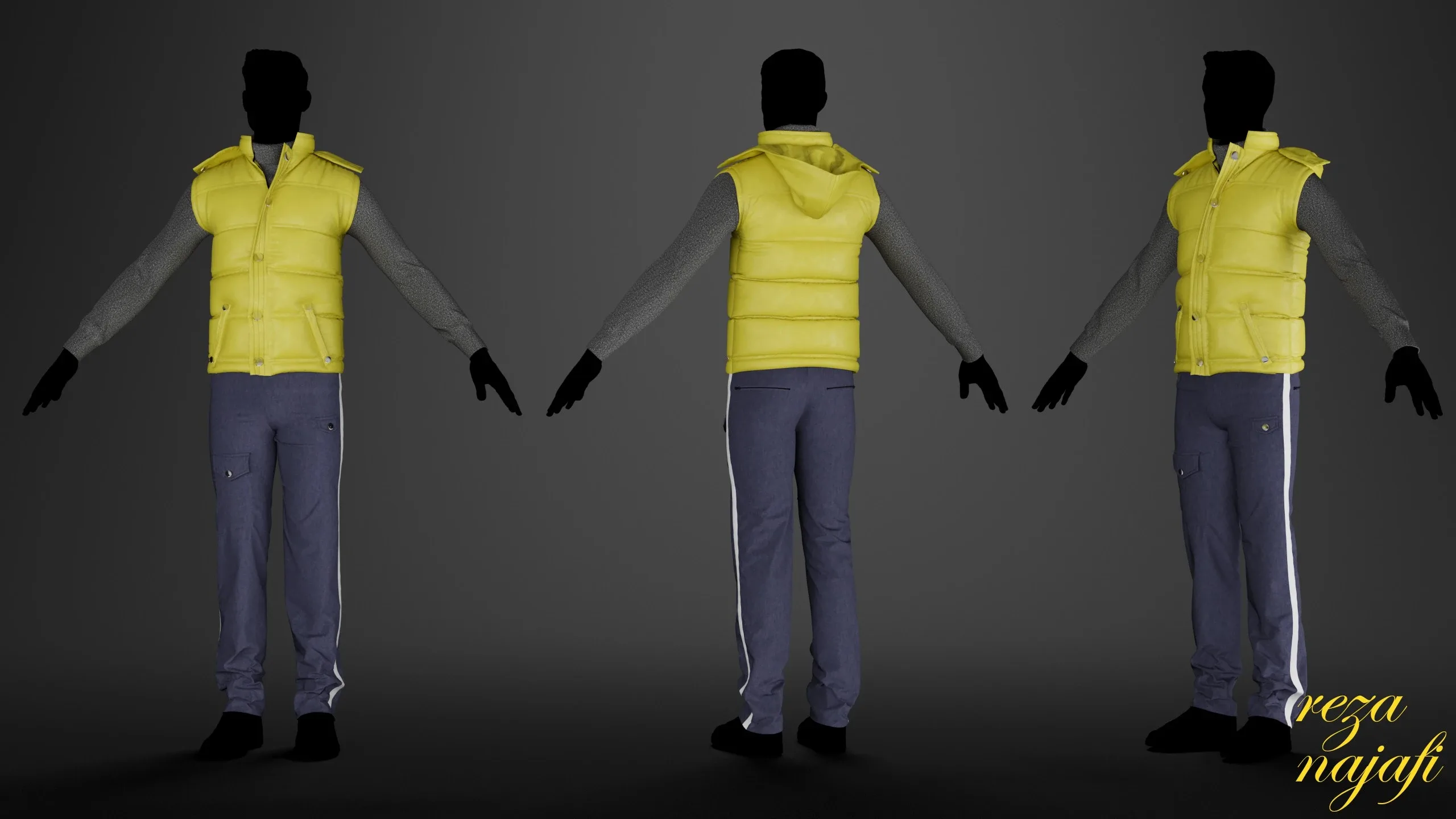 Vest jacket for marvelous designer