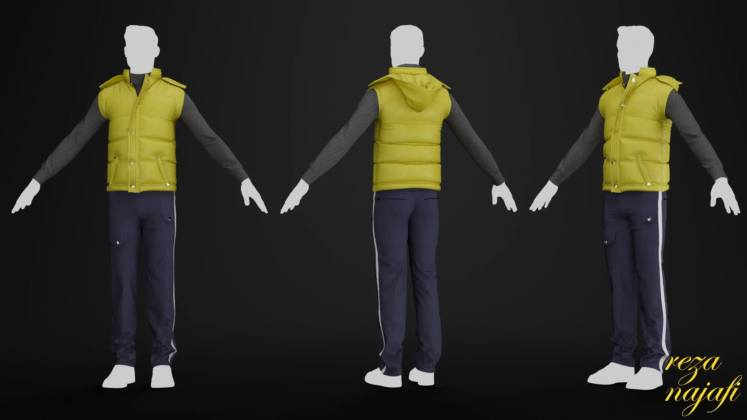 Vest jacket for marvelous designer