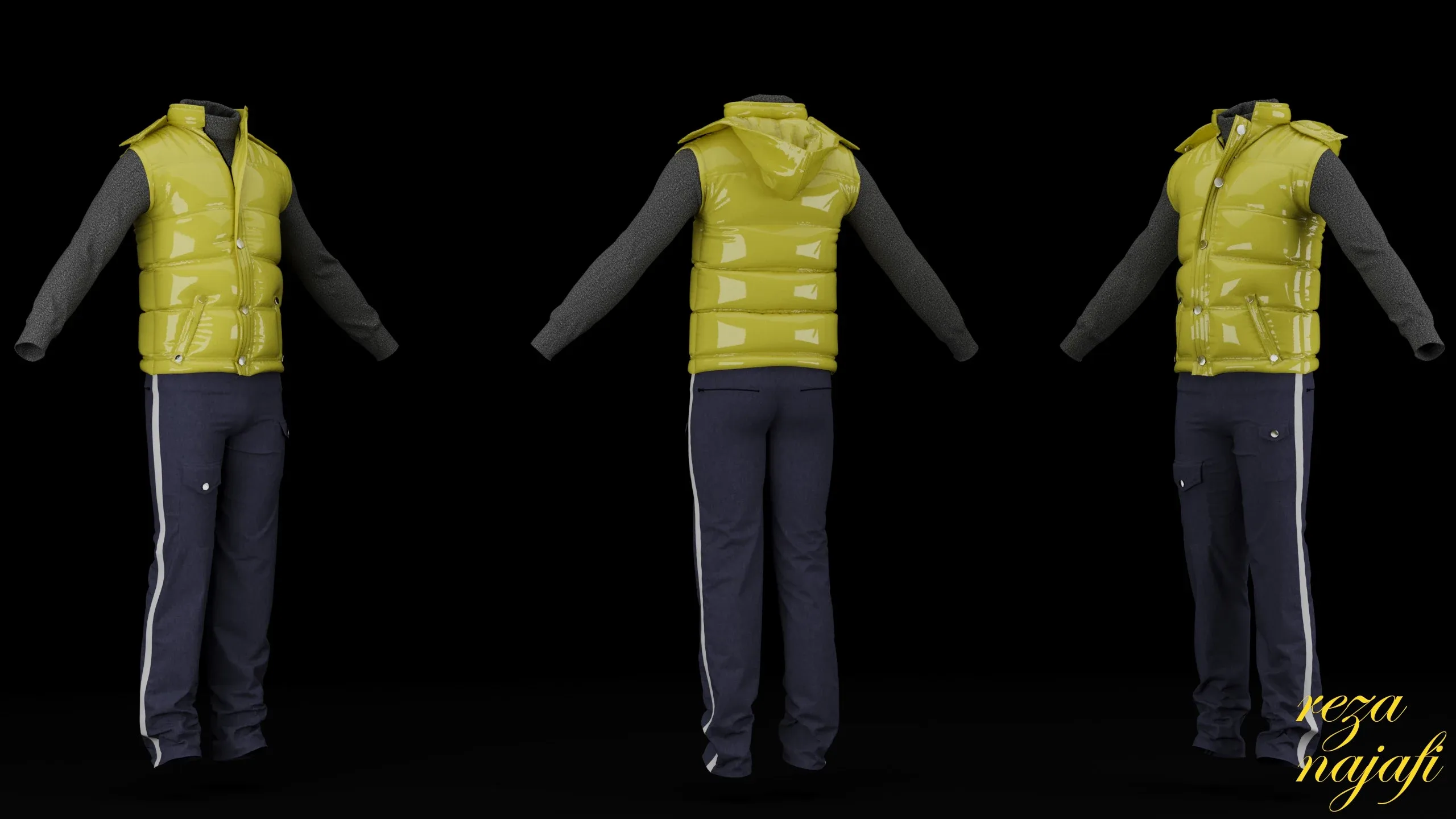 Vest jacket for marvelous designer