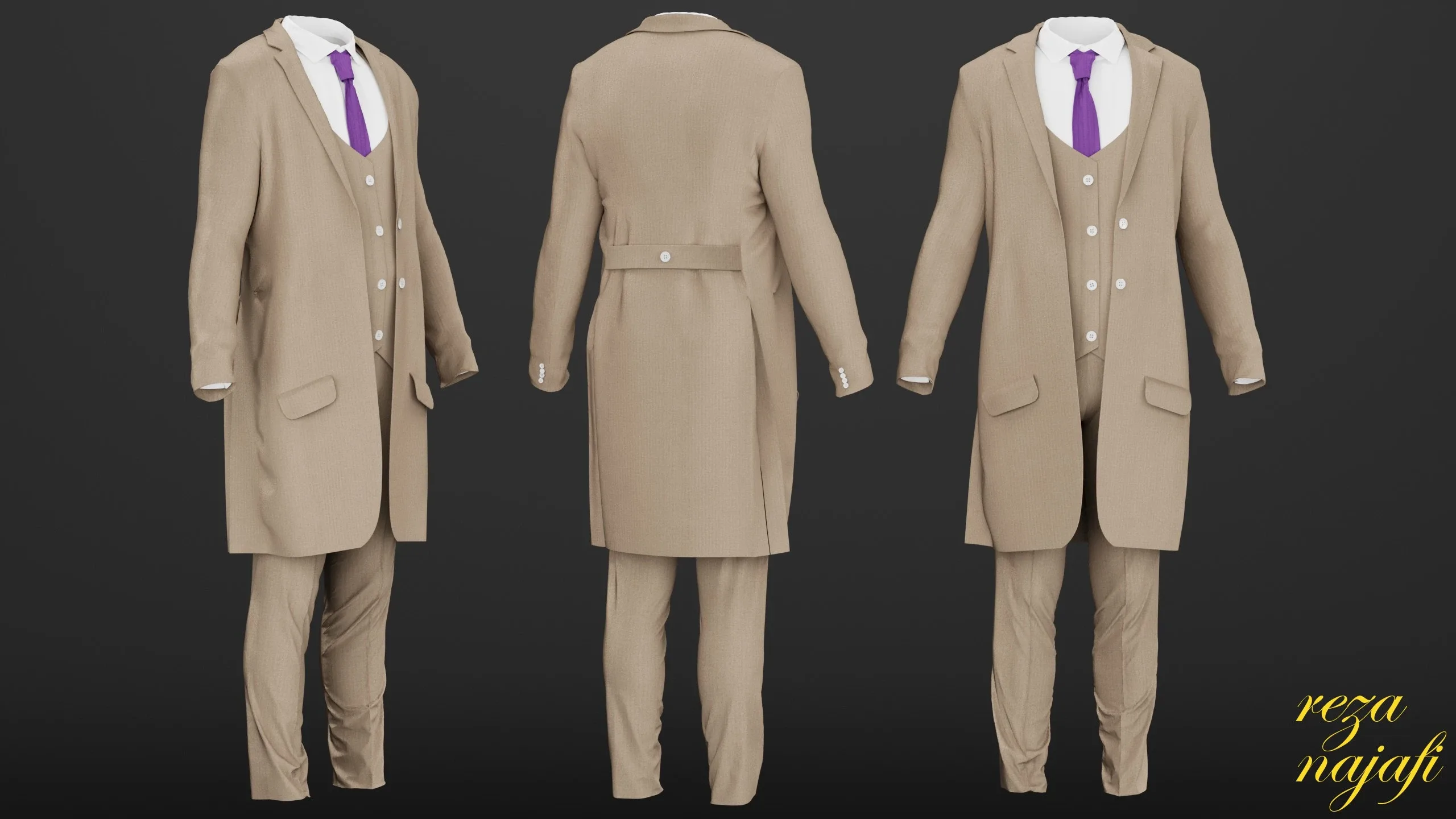 Men's long coat for marvelous designer