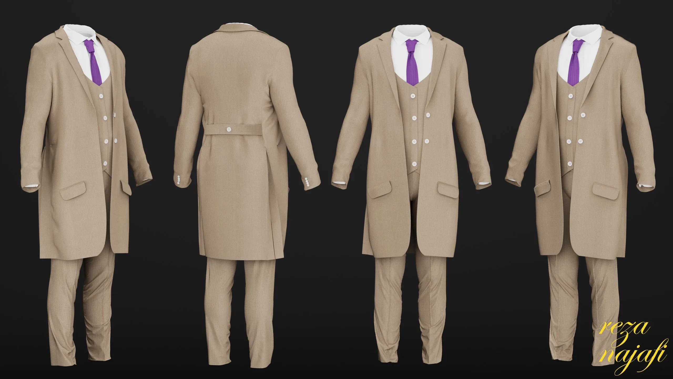 Men's long coat for marvelous designer
