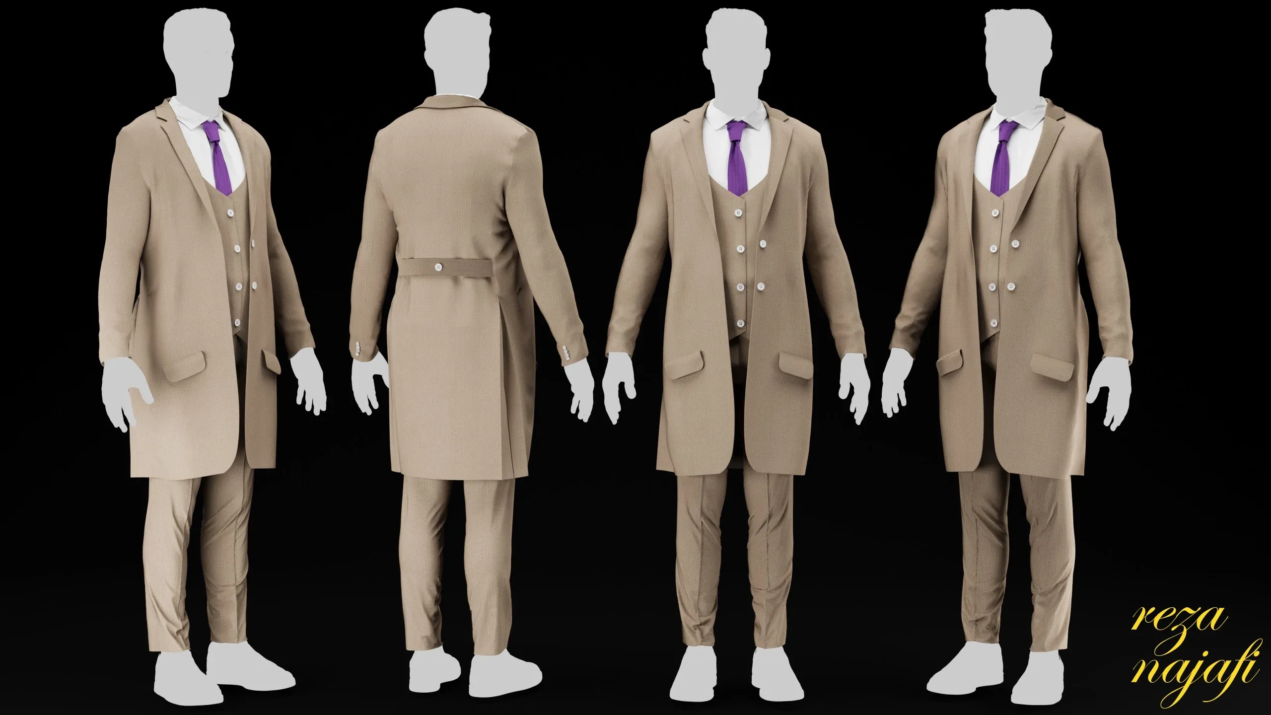Men's long coat for marvelous designer