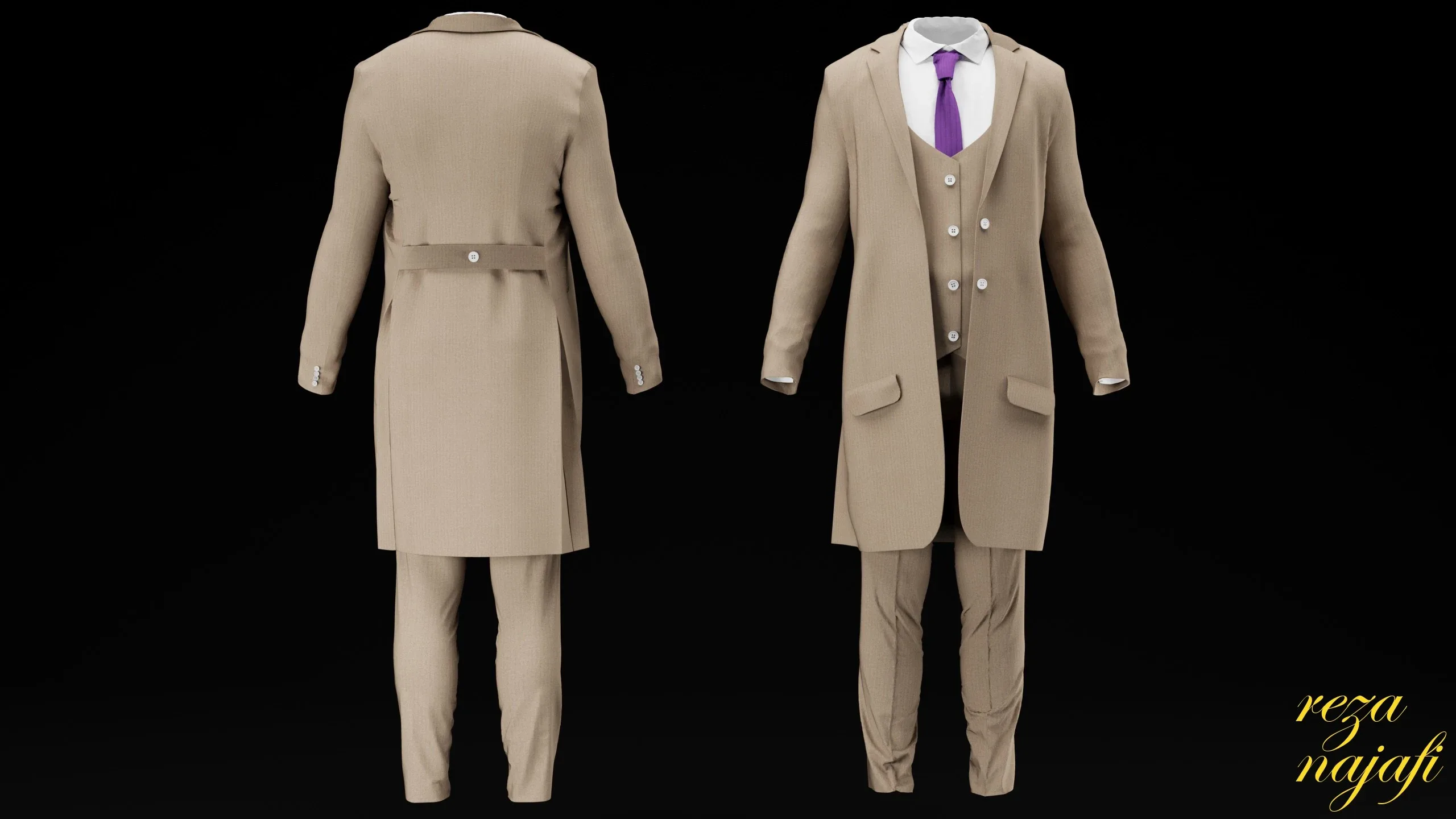 Men's long coat for marvelous designer
