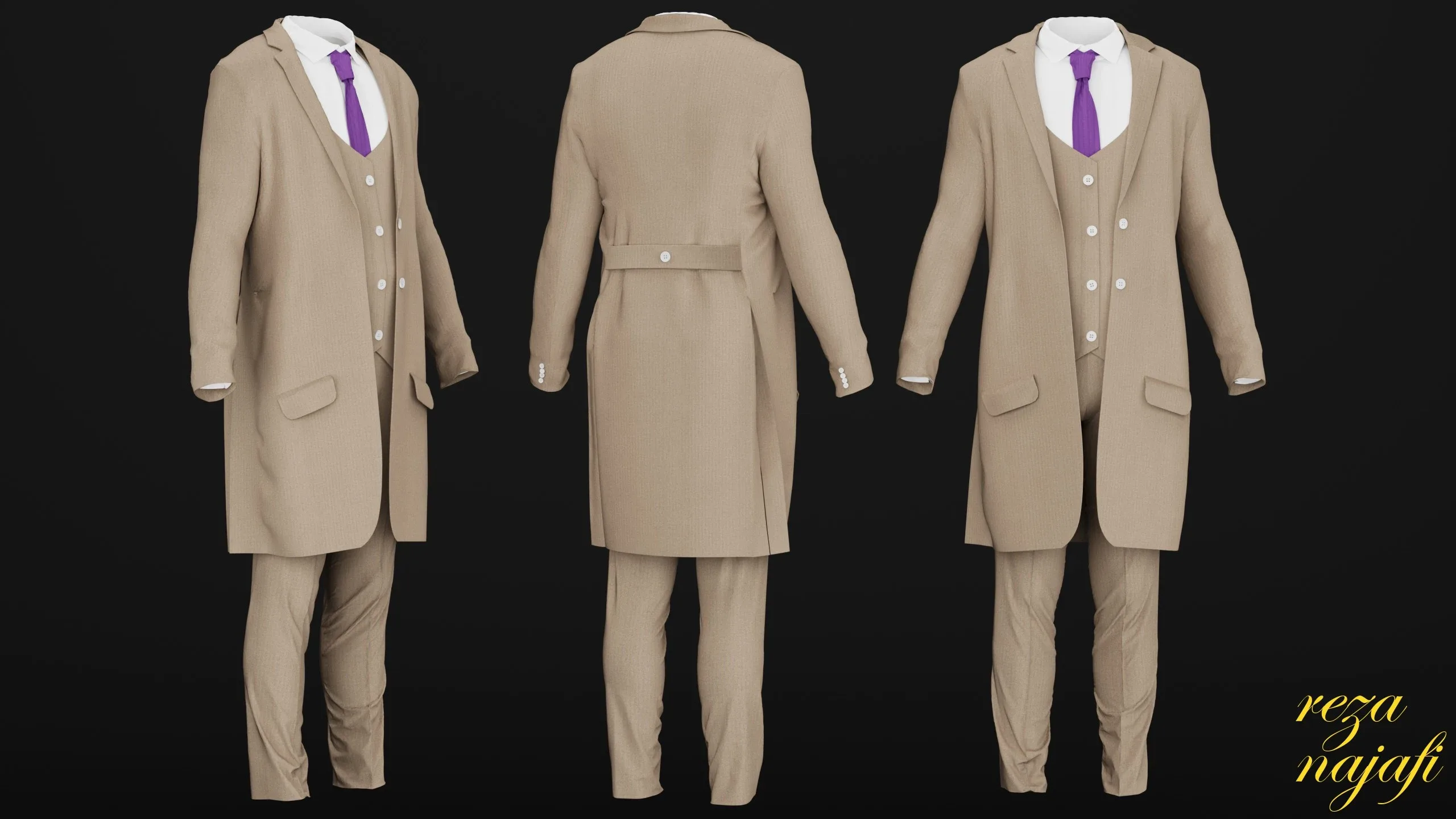 Men's long coat for marvelous designer