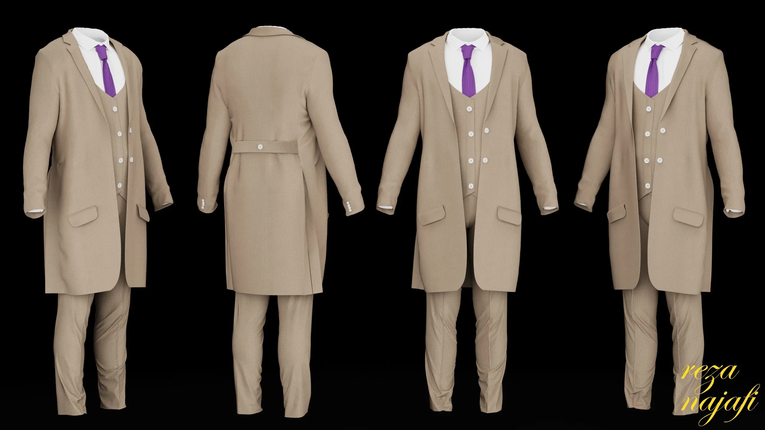 Men's long coat for marvelous designer