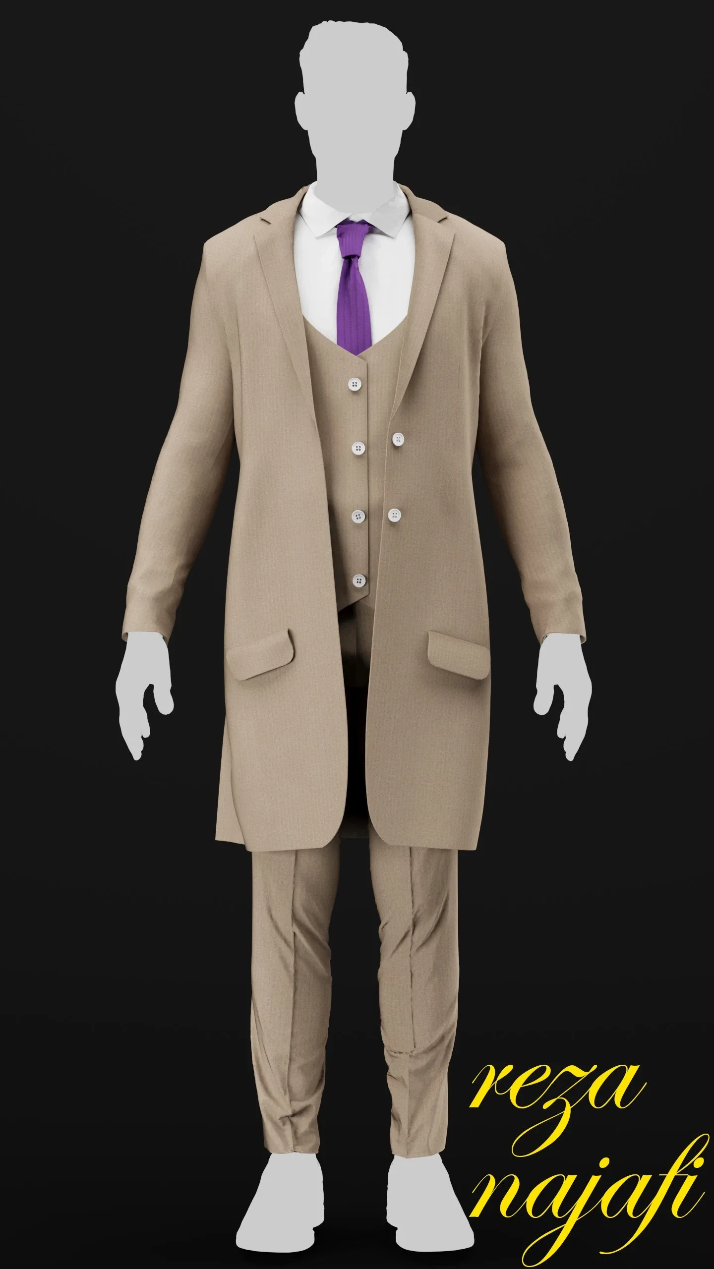 Men's long coat for marvelous designer