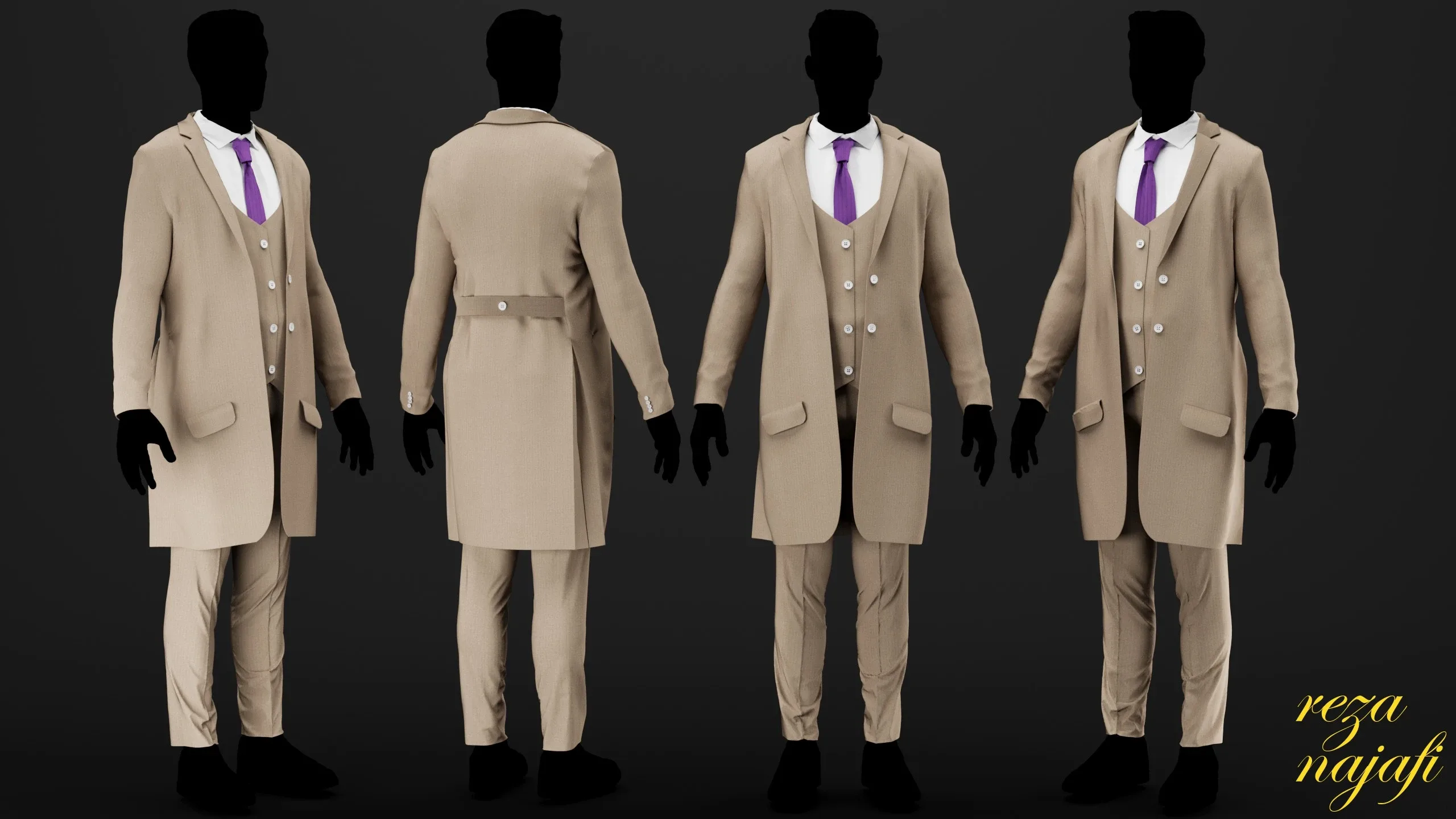 Men's long coat for marvelous designer