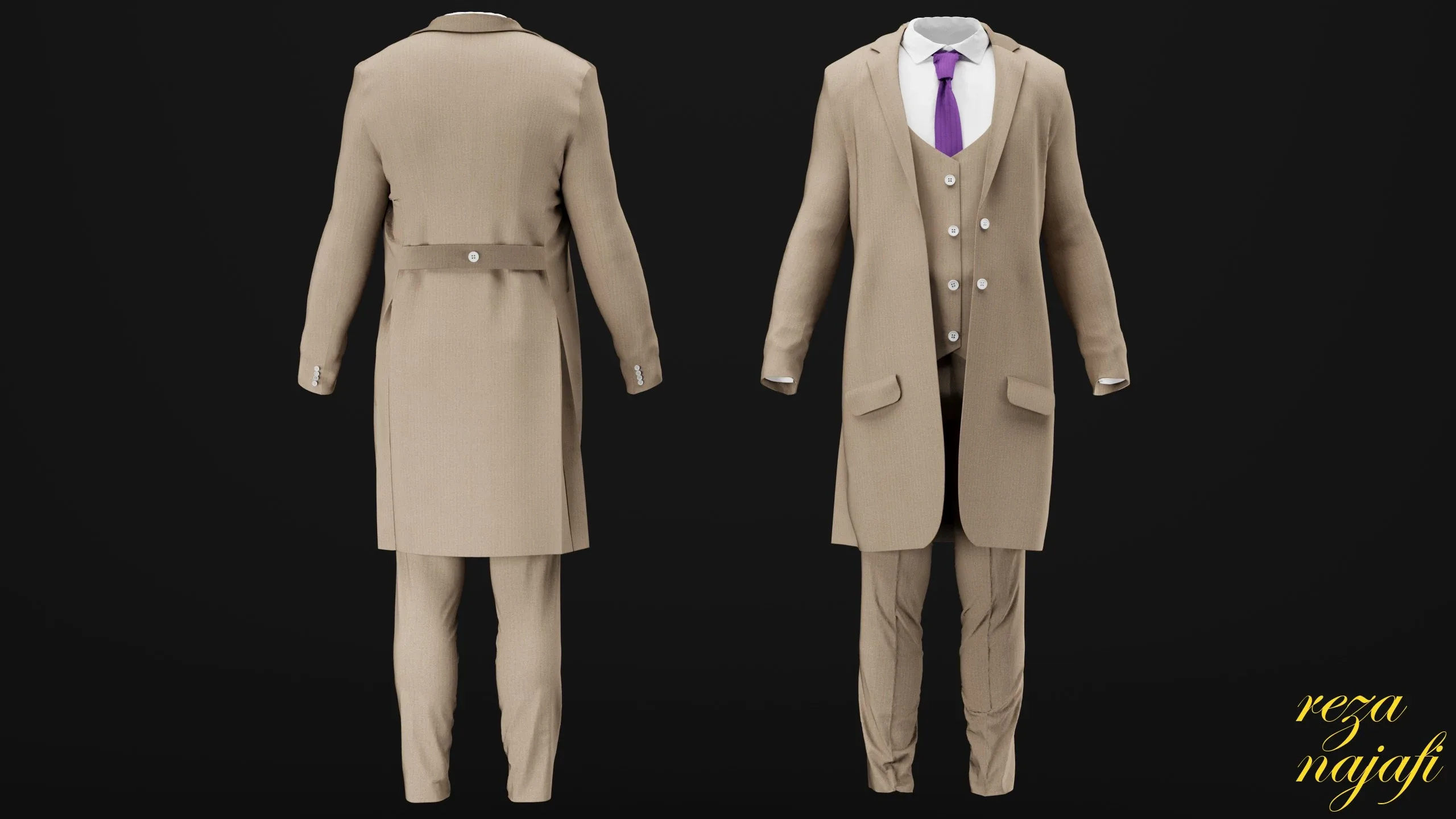 Men's long coat for marvelous designer