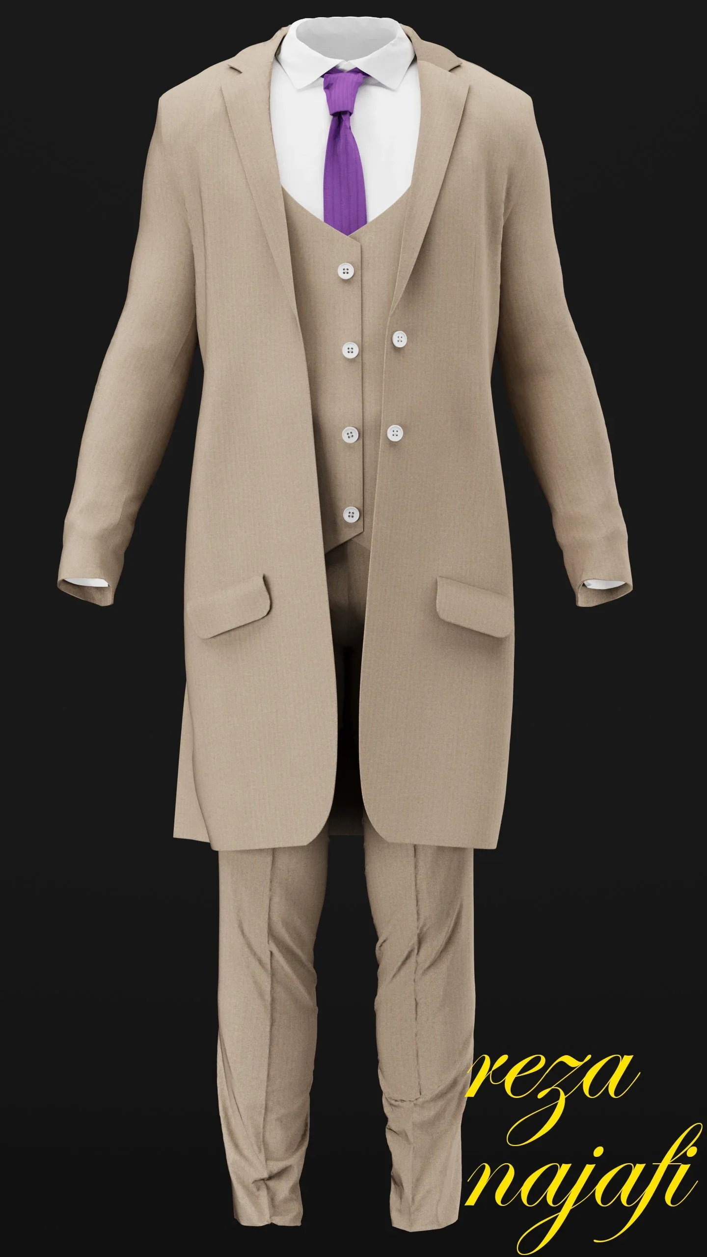 Men's long coat for marvelous designer