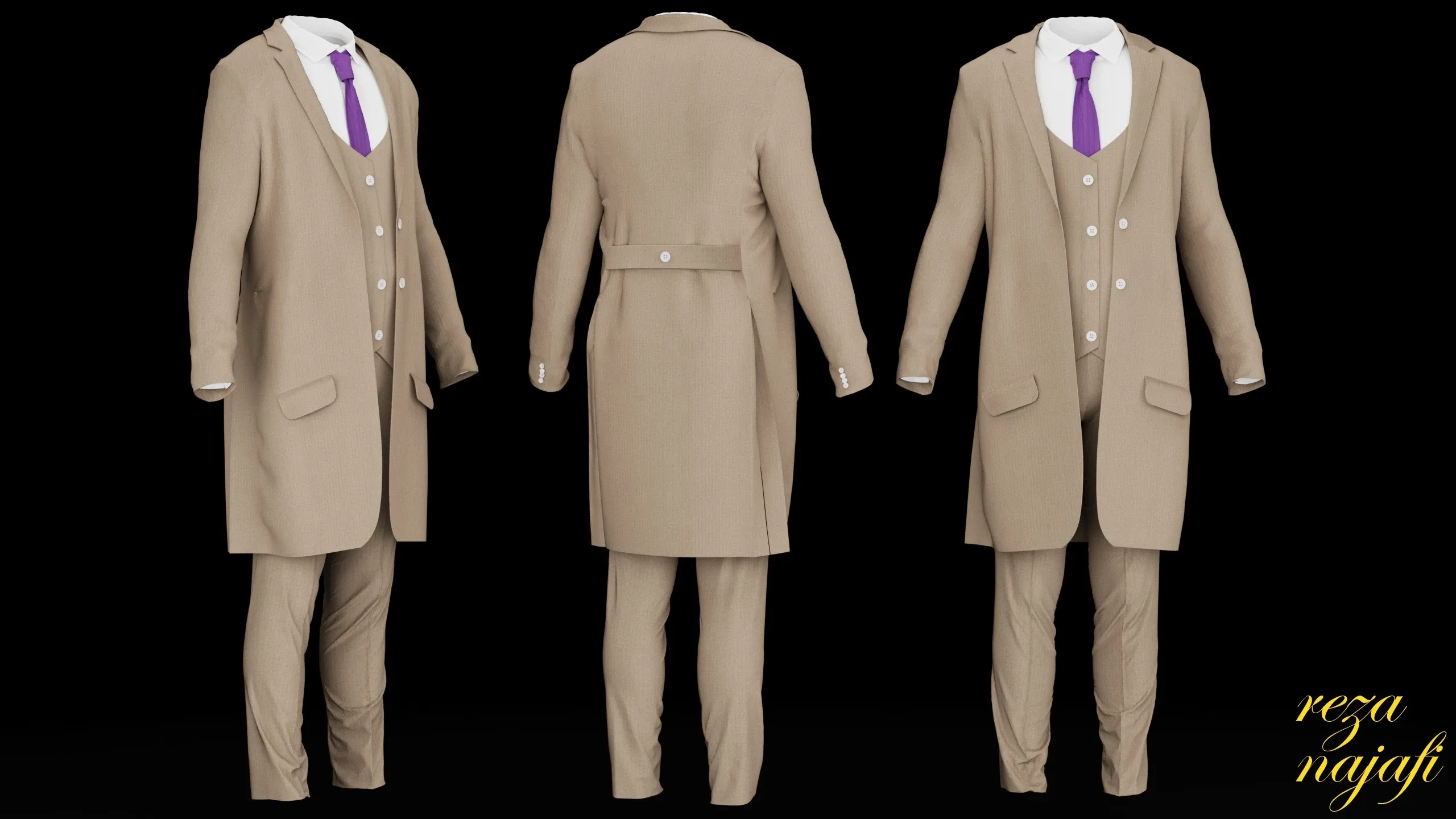 Men's long coat for marvelous designer