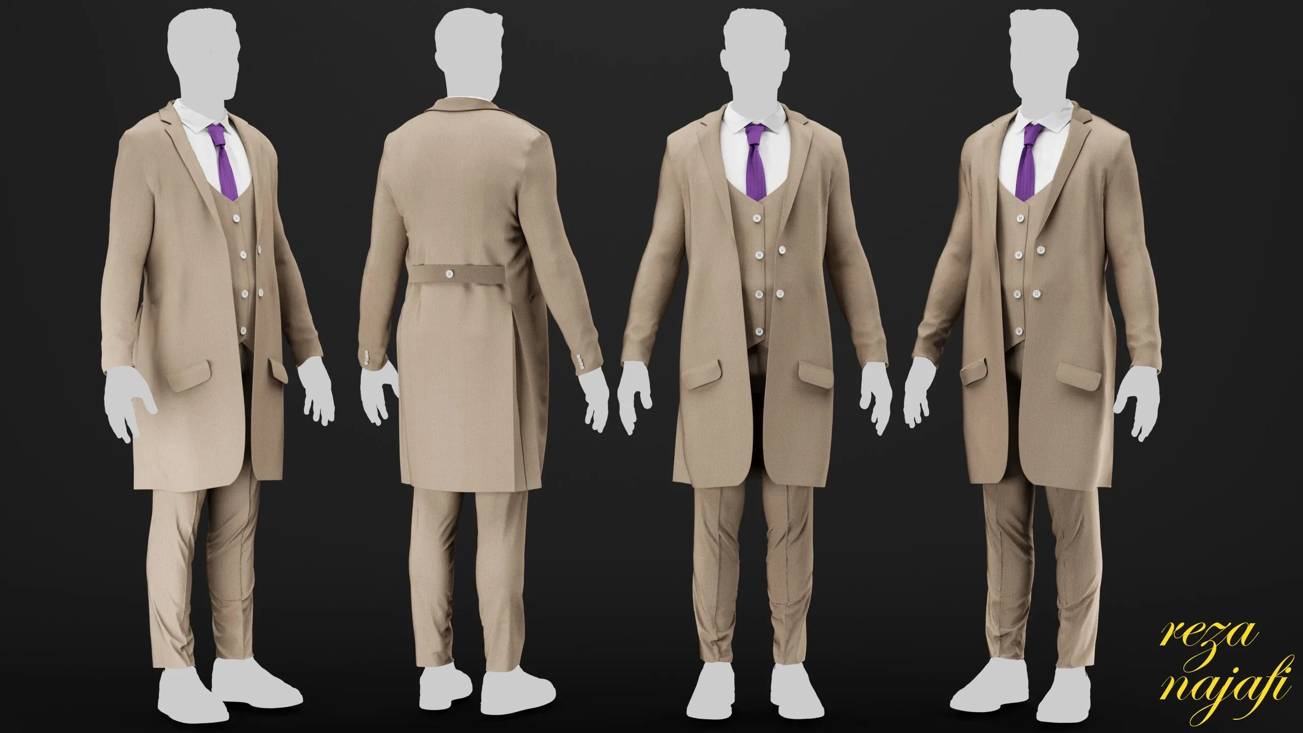 Men's long coat for marvelous designer