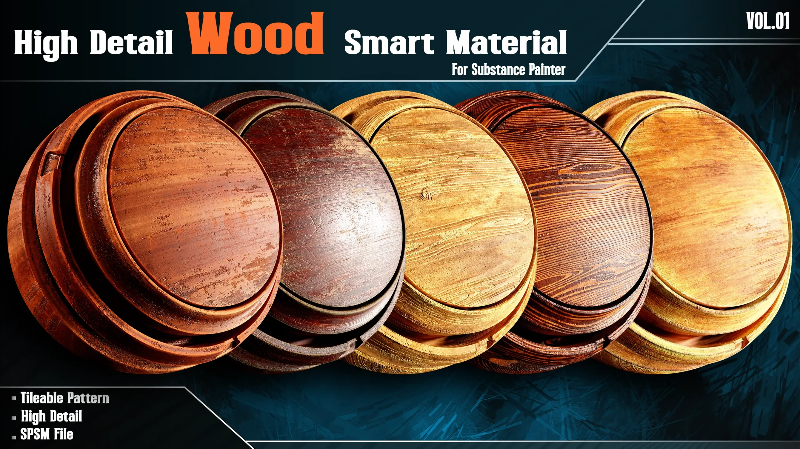 High Detail Wood Smart Materials - Vol.01 ( + Free Sample )