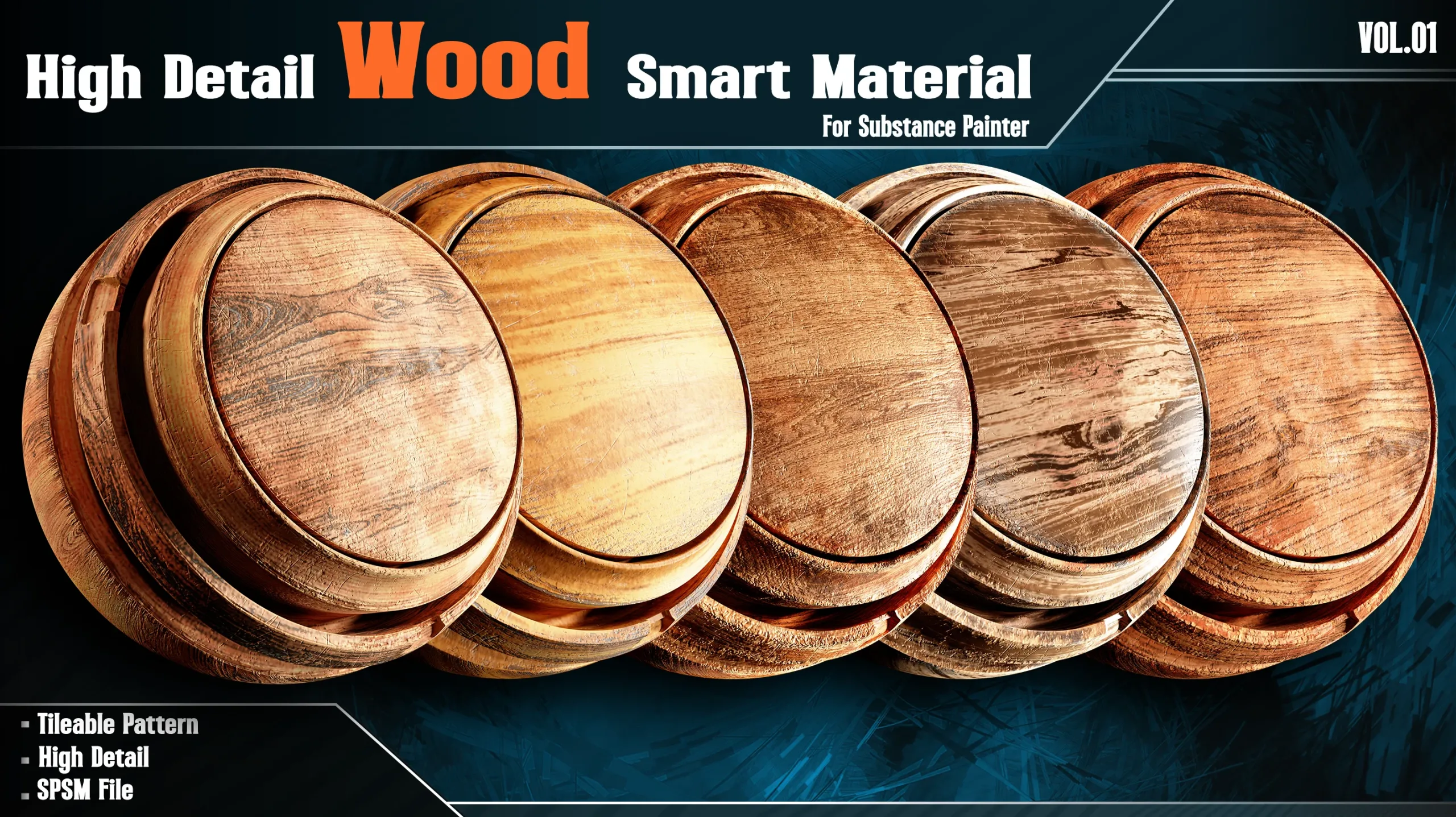 High Detail Wood Smart Materials - Vol.01 ( + Free Sample )