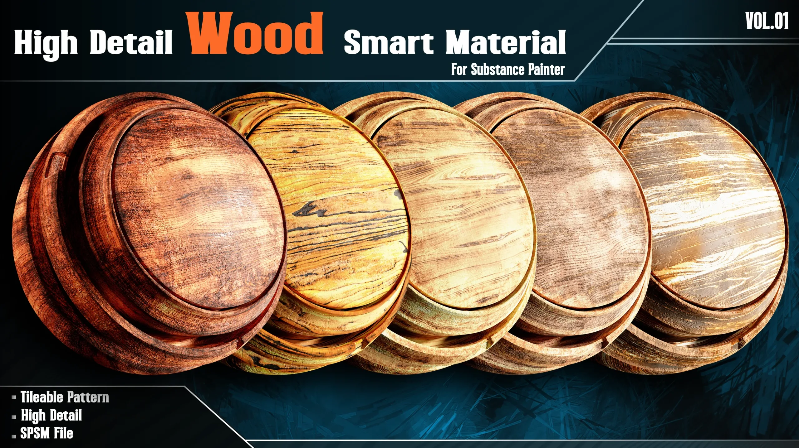 High Detail Wood Smart Materials - Vol.01 ( + Free Sample )