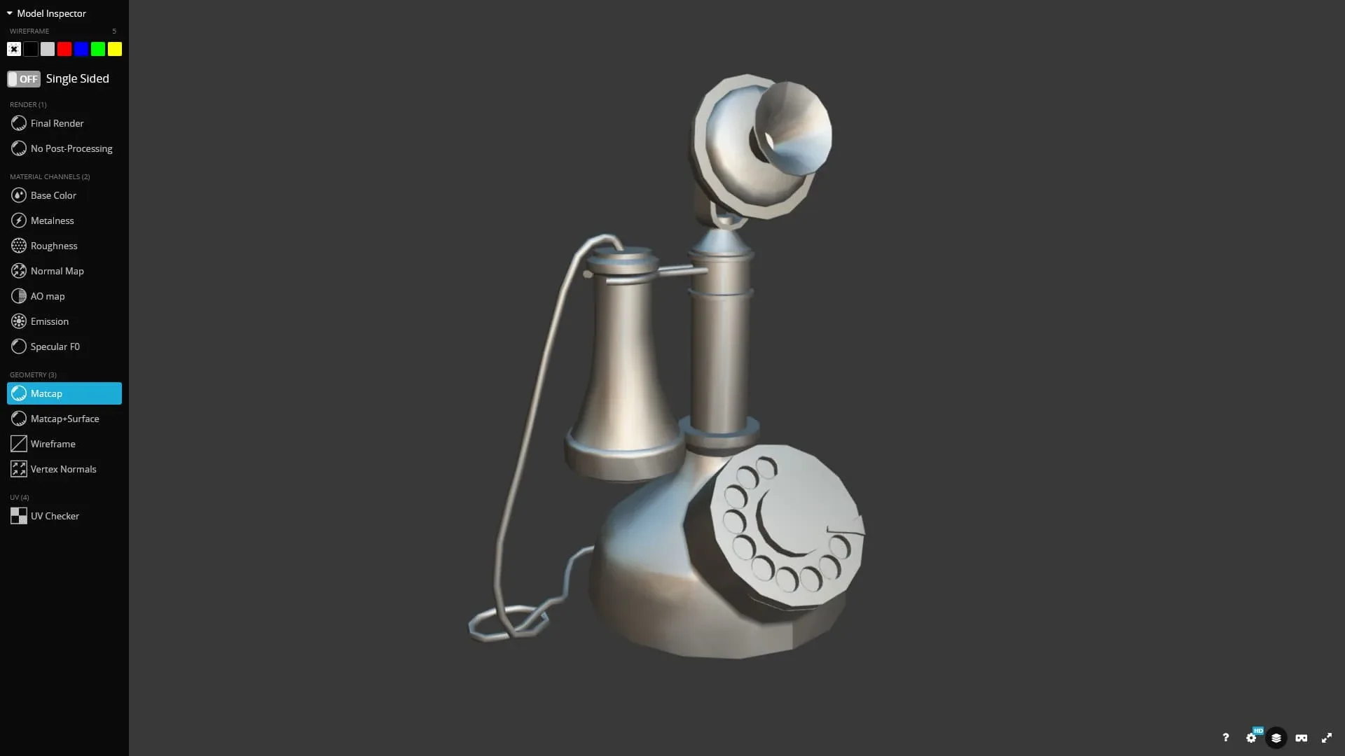 Candlestick Phone 3D Model Game Ready