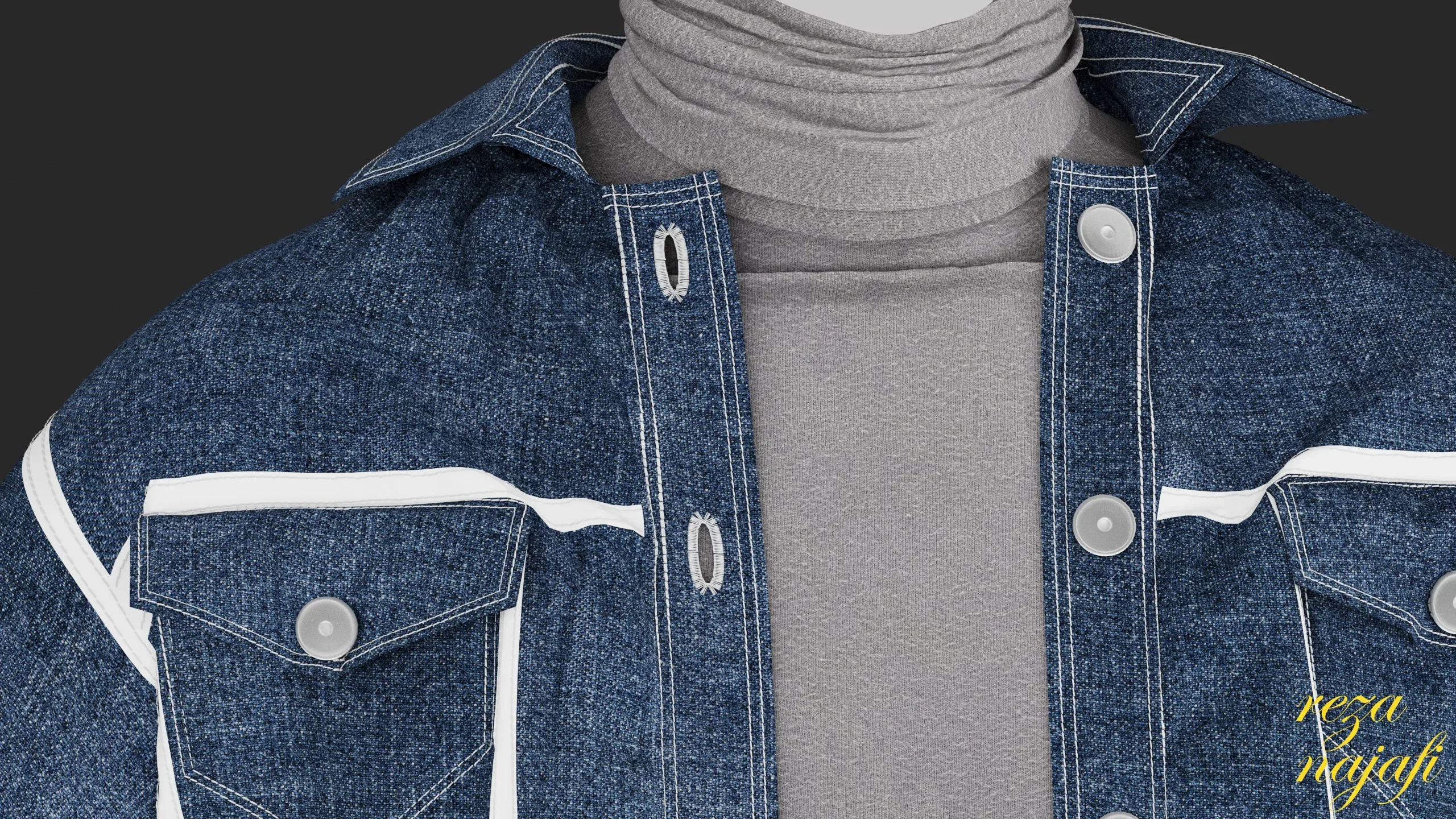 Pants and vest Jeans for marvelous designer