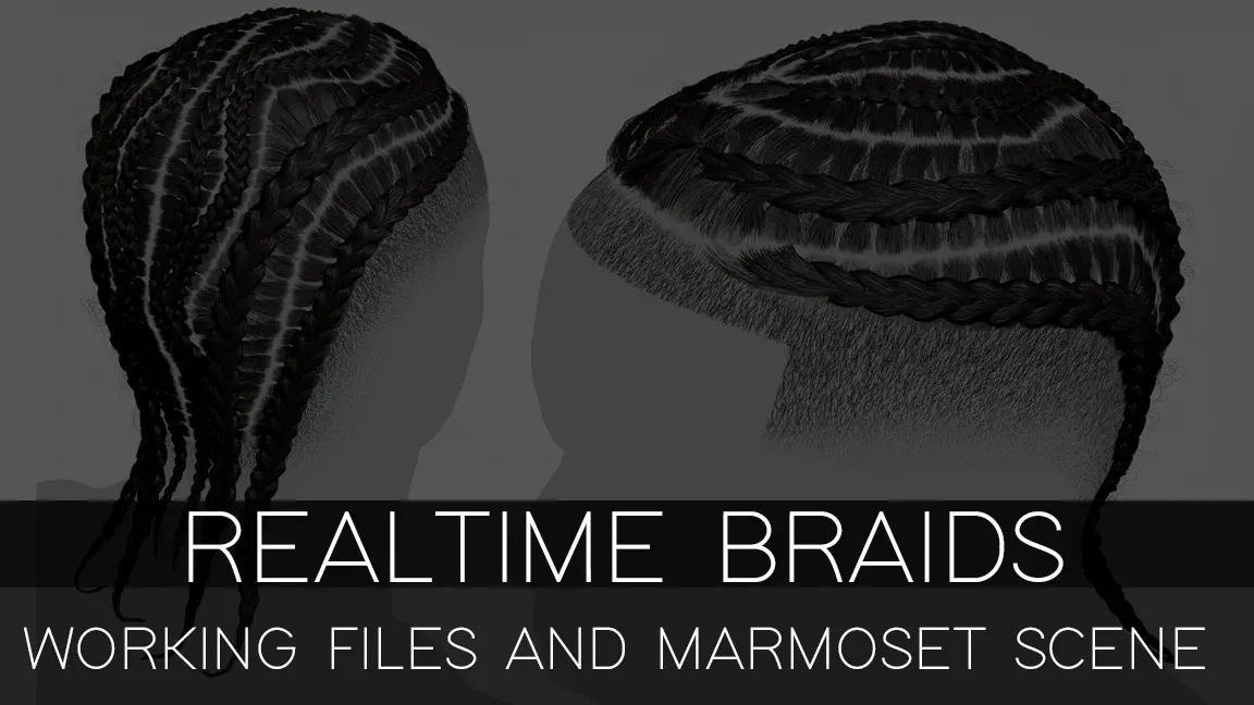 Realtime cornrows/braids - Working files and marmoset scene