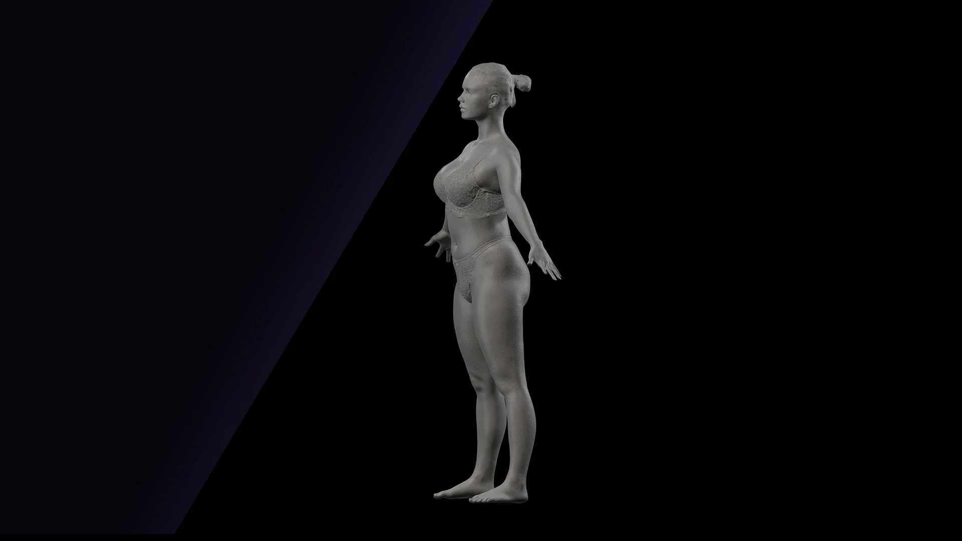 Cleaned A Pose Scan | 3D Model Reeta Underwear