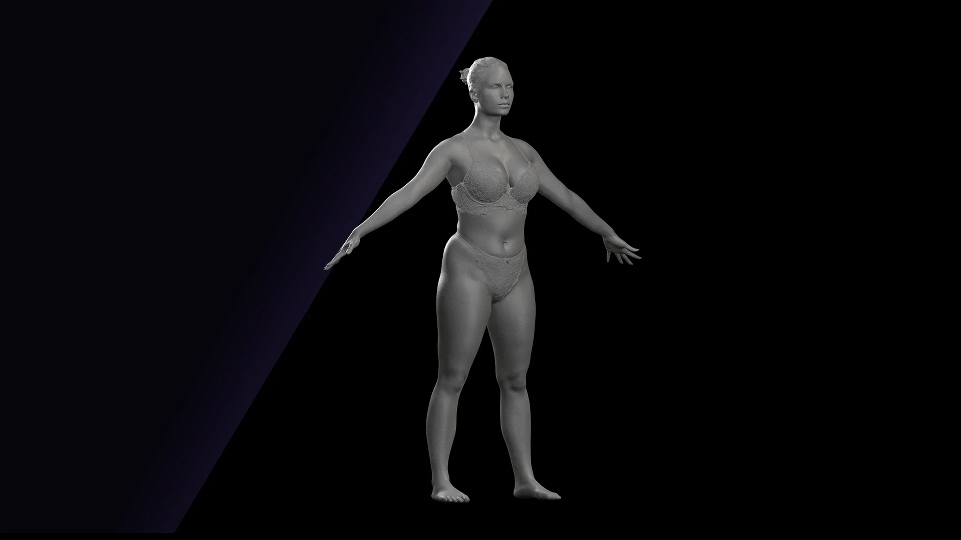 Cleaned A Pose Scan | 3D Model Reeta Underwear